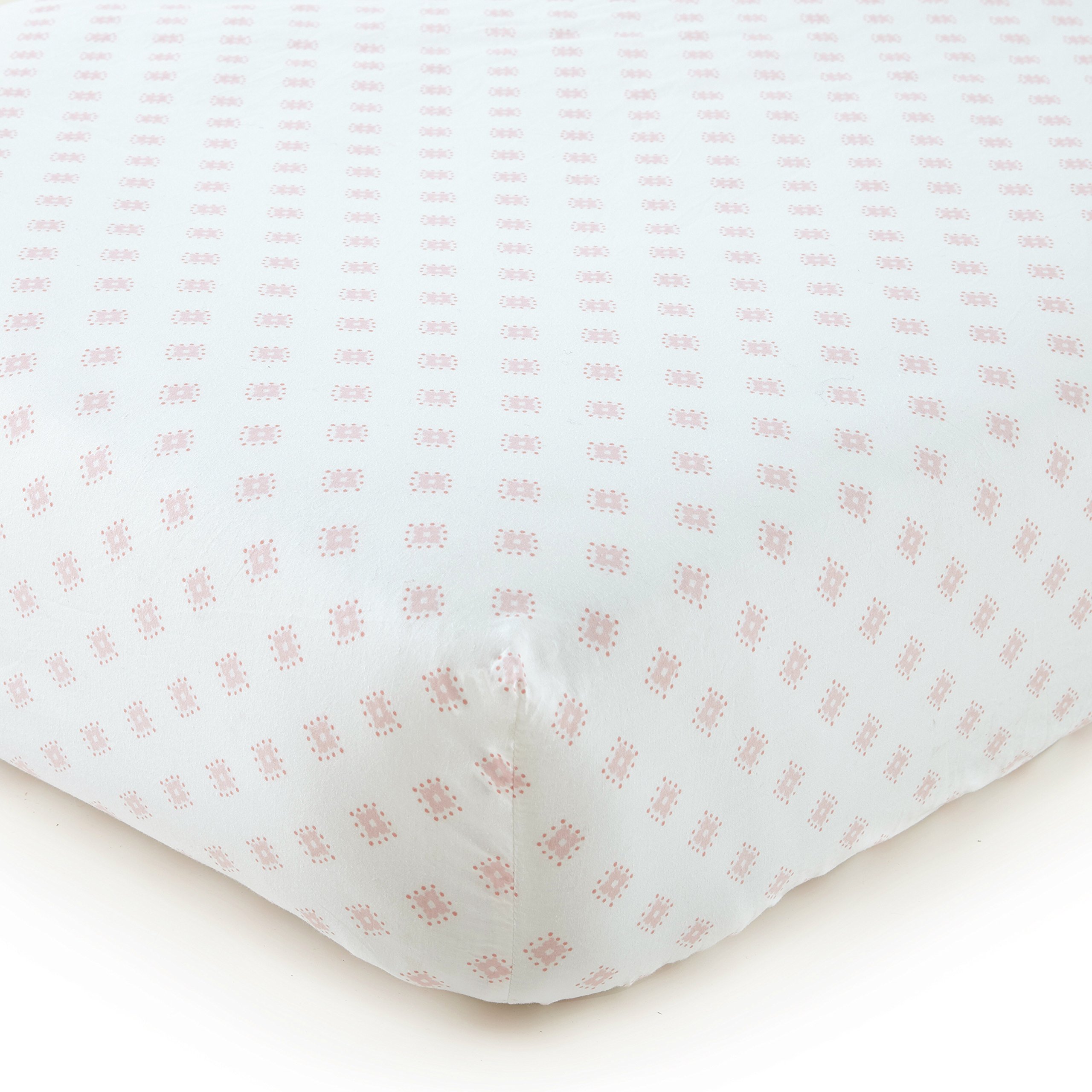 Levtex Baby Willow 5-Piece Crib Bedding Set - Soft Rosette Pintuck Nursery Collection in Pink (Quilt, Fitted Sheet, Diaper Stacker, Wall Decal & Crib Skirt) - Perfect for Newborn & Toddler Room Decor, Baby Shower Gifts & Cozy Nursery Essentials
