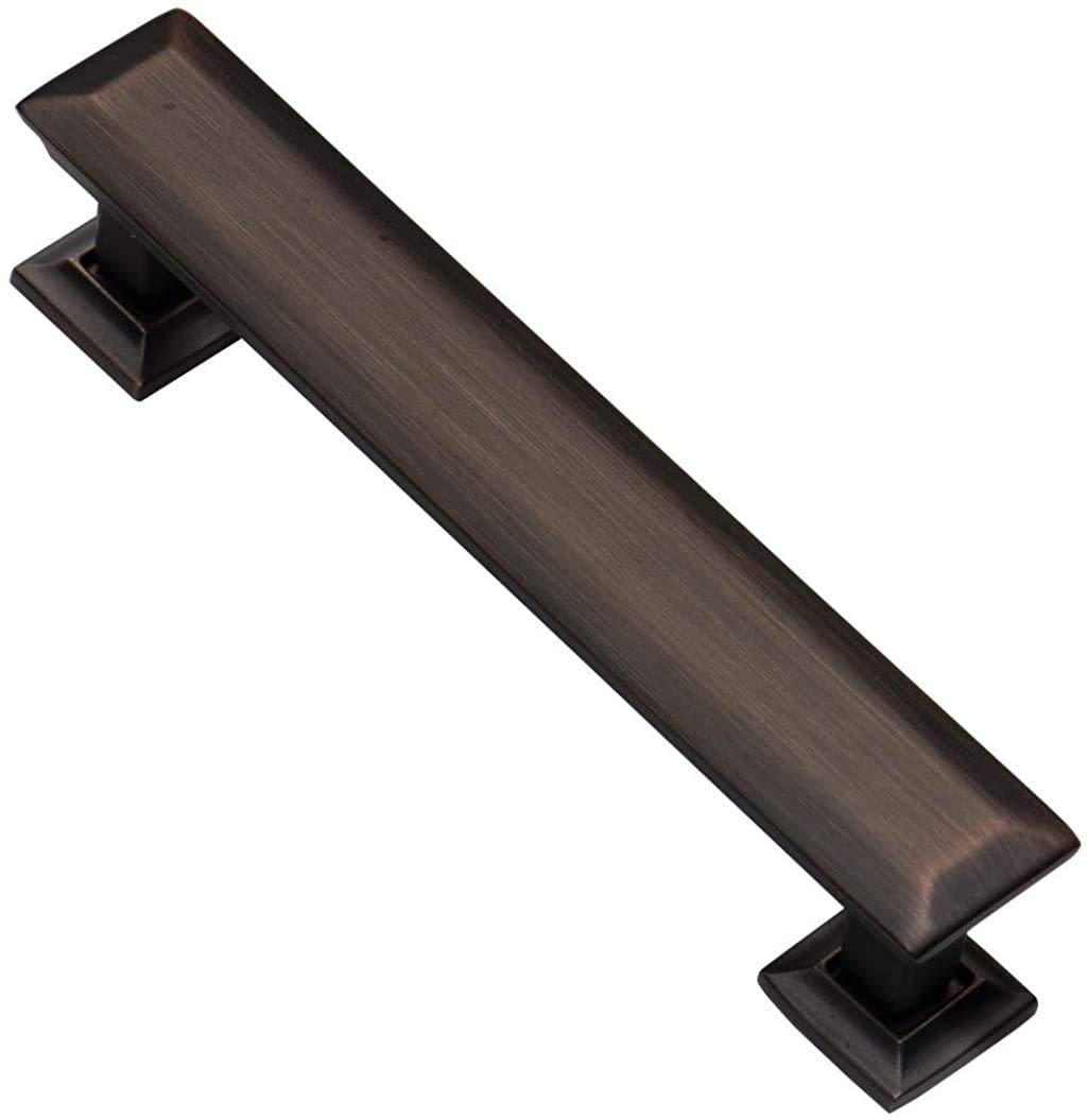 Southern Hills Oil Rubbed Bronze Cabinet Pulls - 4 Inch Drawer Handles (Pack of 5) - Brushed Bronze Kitchen Cabinet & Dresser Drawer Hardware - SHKM005-ORB-5 - Perfect for Modern Kitchens, Bathrooms & Furniture Upgrades