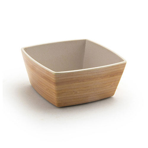 FOH Platewise Mod Square Bowl - Eco-Friendly Bamboo Serving Bowl, 16 oz - Perfect for Salads, Snacks, and Asian Cuisine - Microwave & Dishwasher Safe