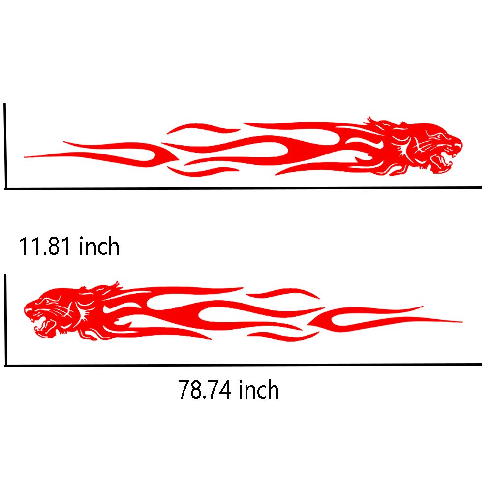 GiftCity Cool Cheetah Flame Car Decals - Premium Vinyl Car Stickers for Cars, Trucks & SUVs - Universal Scratch-Resistant Decal Set (Red) - Perfect for Customizing Your Ride & Hiding Scratches
