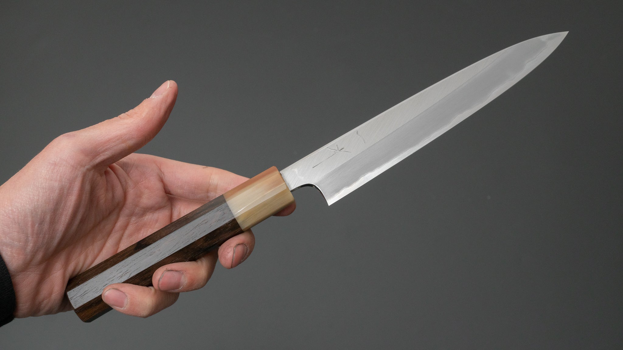 Hitohira Togashi Blue #1 Stainless Clad Migaki Petty Knife 165mm with Ziricote Handle - Japanese Chef Knife for Slicing, Peeling & Precision Cutting - Perfect for Home Cooks & Professional Kitchens