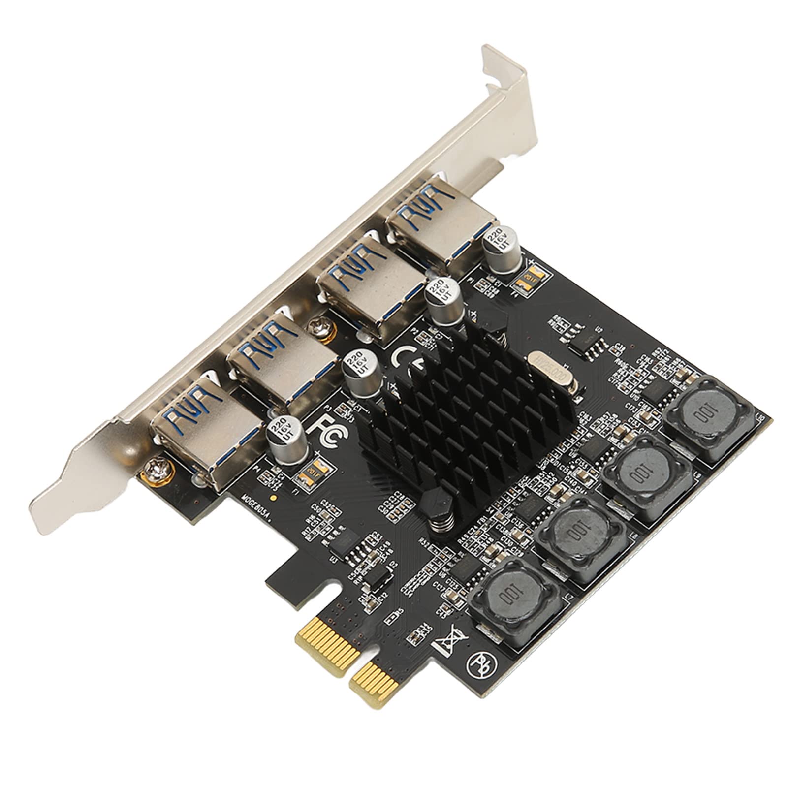 Mrisata PCIe to USB 3.0 Card - 4 Ports 5Gbps Hub for PC - Fast Auto-Powered for Gaming & Work