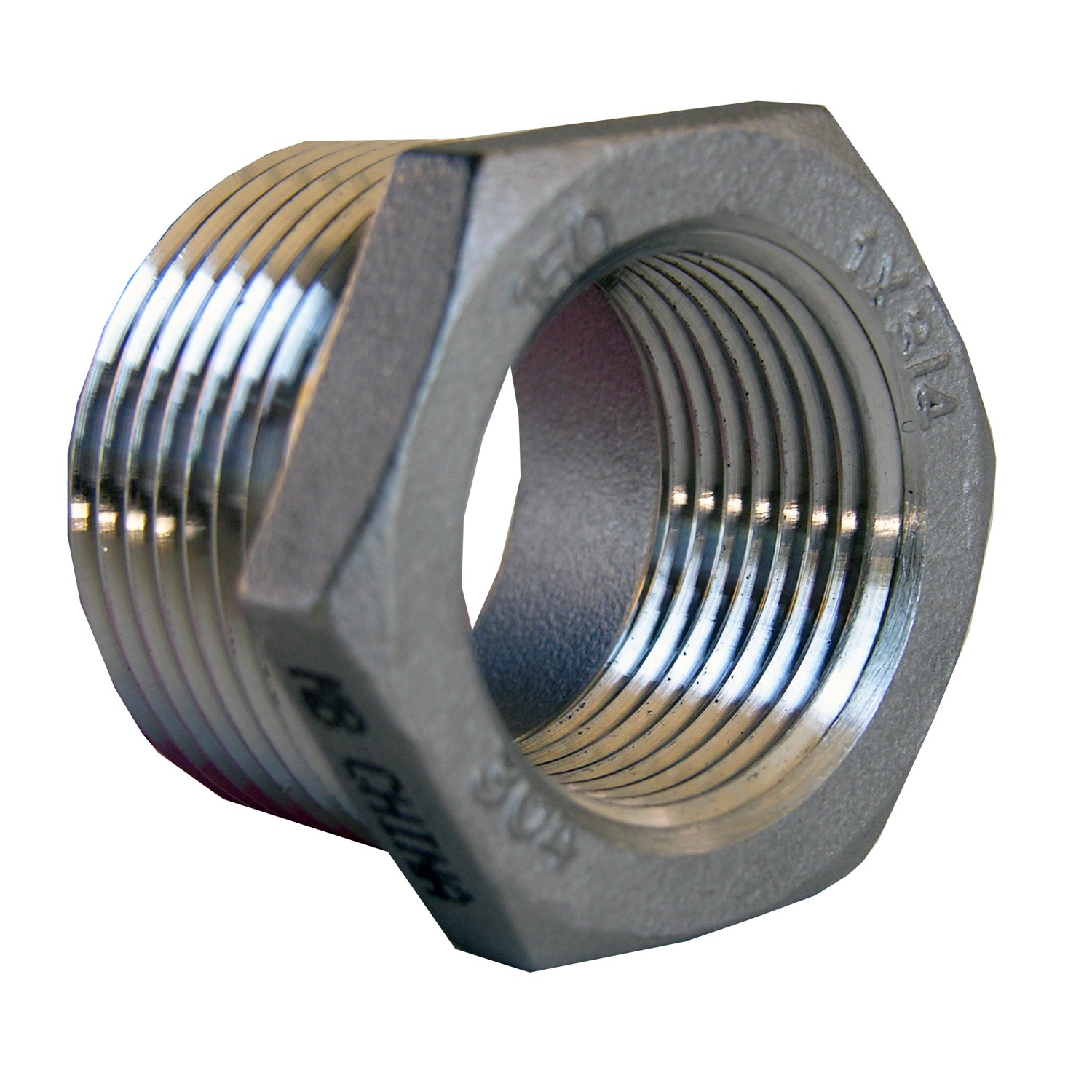 LASCO 32-2711 1-Inch Male to 3/4-Inch Female Pipe Thread Adapter - 304 Stainless Steel Hex Bushing for Plumbing, Water Systems & Industrial Applications