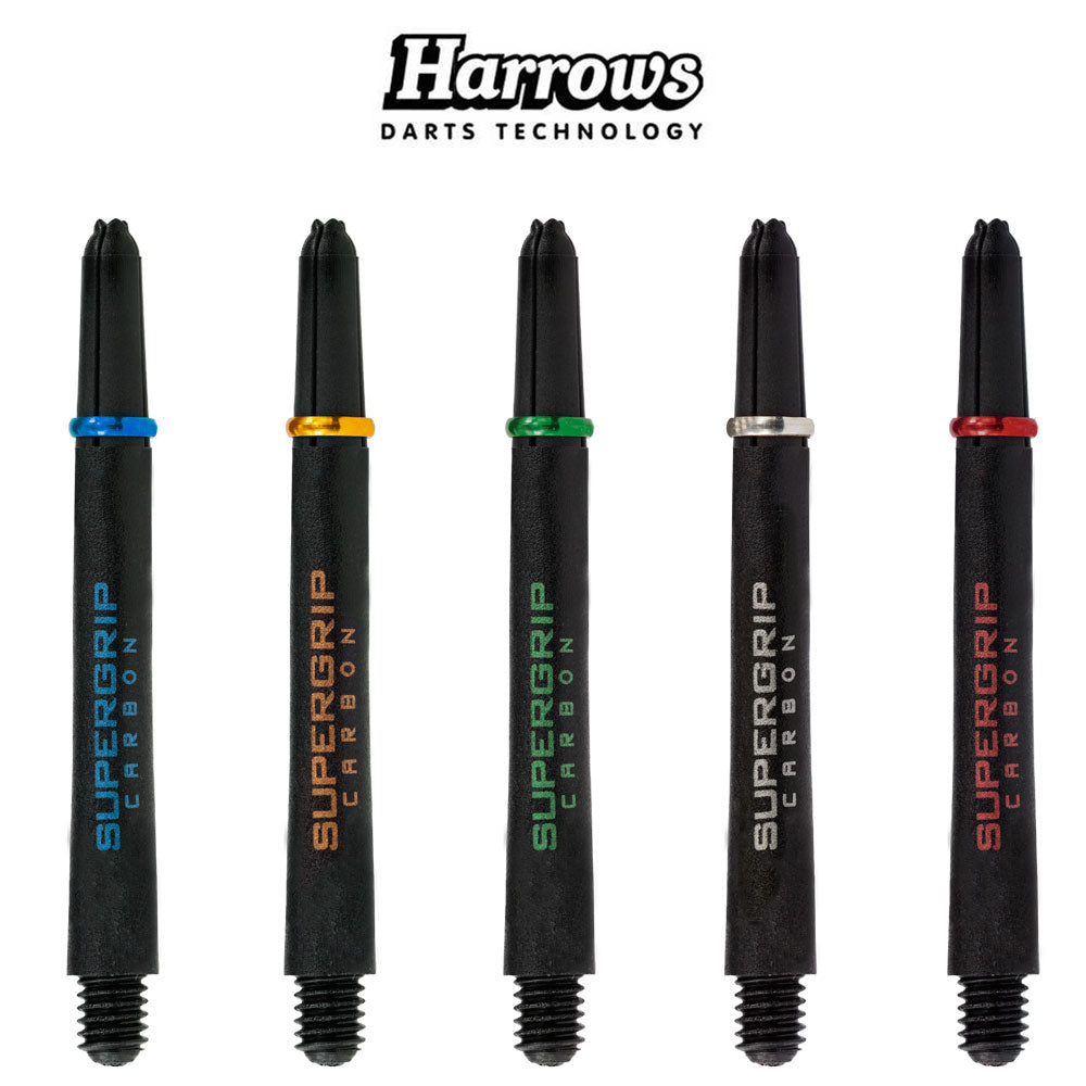 Harrows Supergrip Carbon Shafts - Medium 47mm | High-Performance Darts Shafts for Professional & Recreational Players | Perfect for Tournaments, League Play & Home Practice