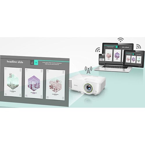 BenQ EH600 1080p Wireless Portable Smart Business Projector with iPhone & Android Mirroring - Ideal for Office Presentations, Home Theater & Outdoor Movie Nights