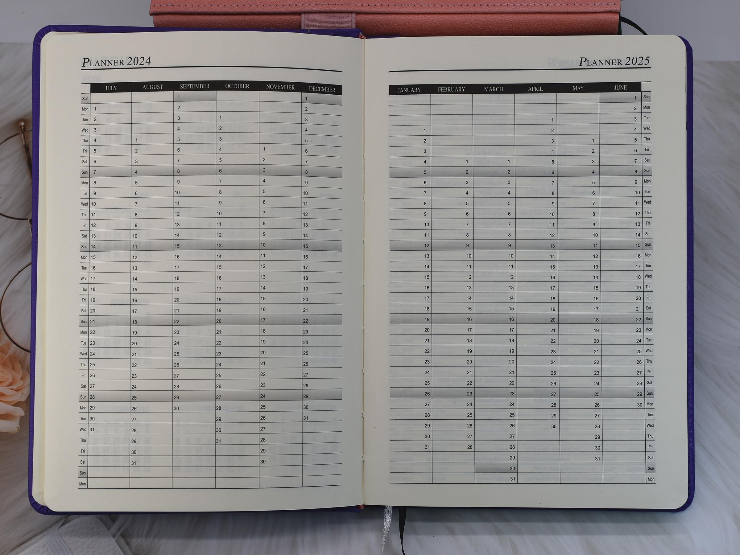 2024-2025 Academic Planner - A5 Daily Diary with Monthly Tabs (July 2024 to June 2025) | Productivity Organizer with Pen Loop, 2 Bookmarks & Inner Pocket | Perfect for Students, Teachers & Professionals (Pink)