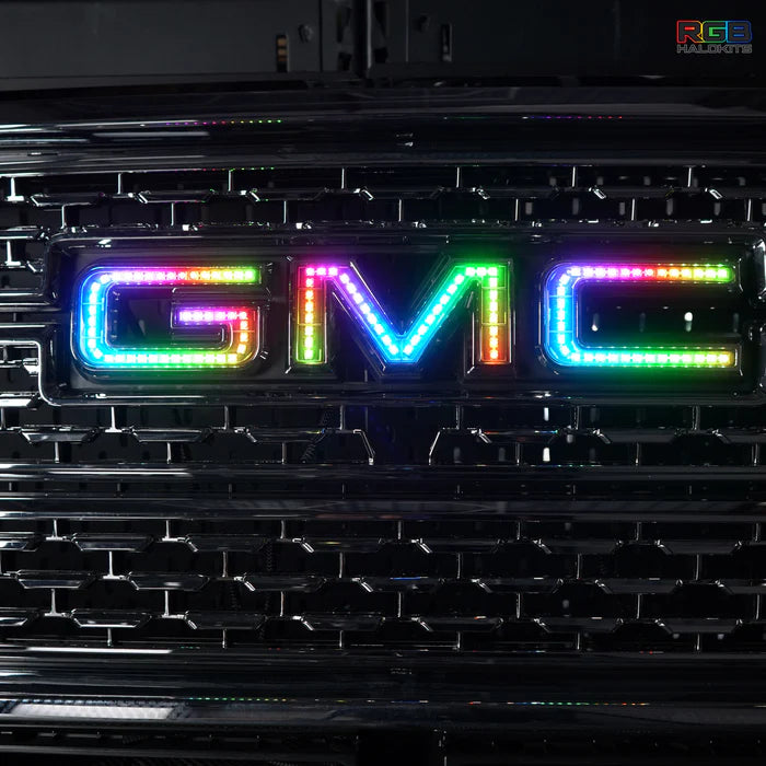 GMC LED Emblem - Multicolor Light Up Badge for Trucks & SUVs (1999-2024 Models) - Perfect for Night Driving & Custom Car Styling