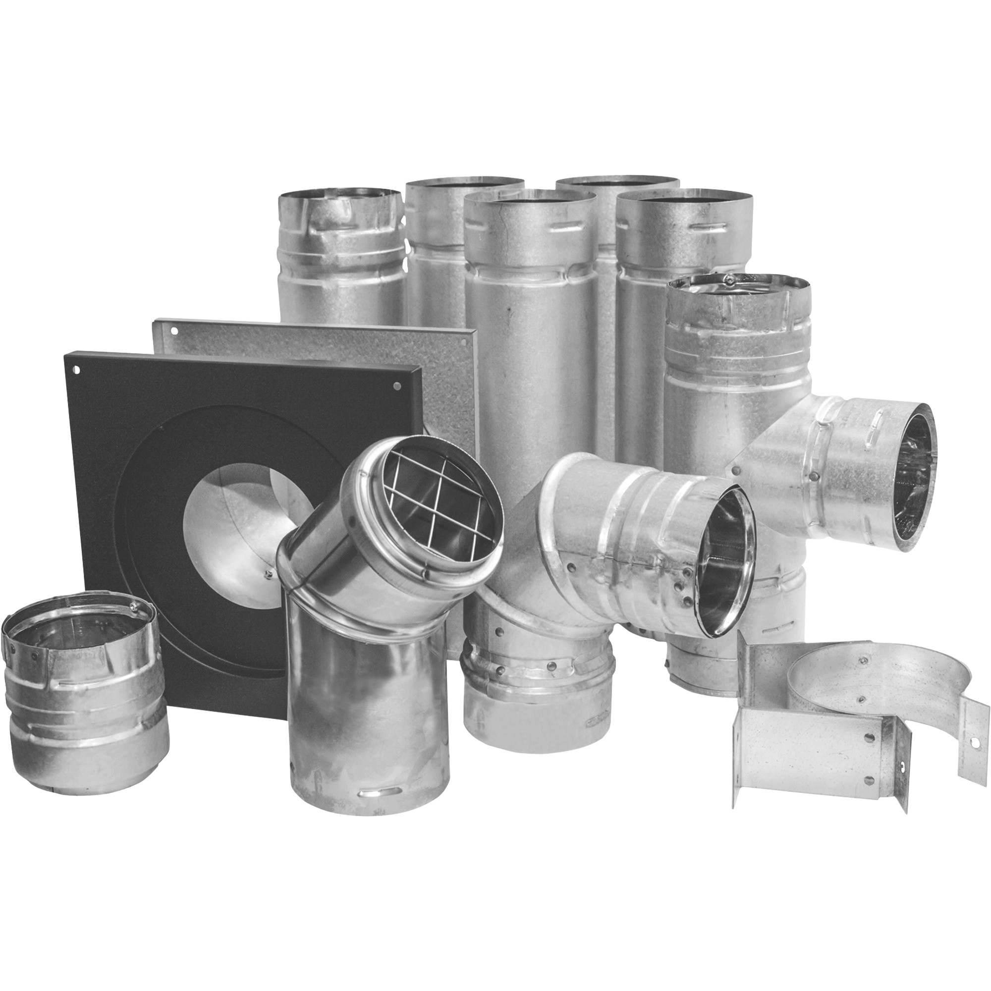 Duravent 49777 3-Inch Double Wall Steel Through the Wall Venting Kit for Fireplace & Stove - High Efficiency & Durable Exhaust System
