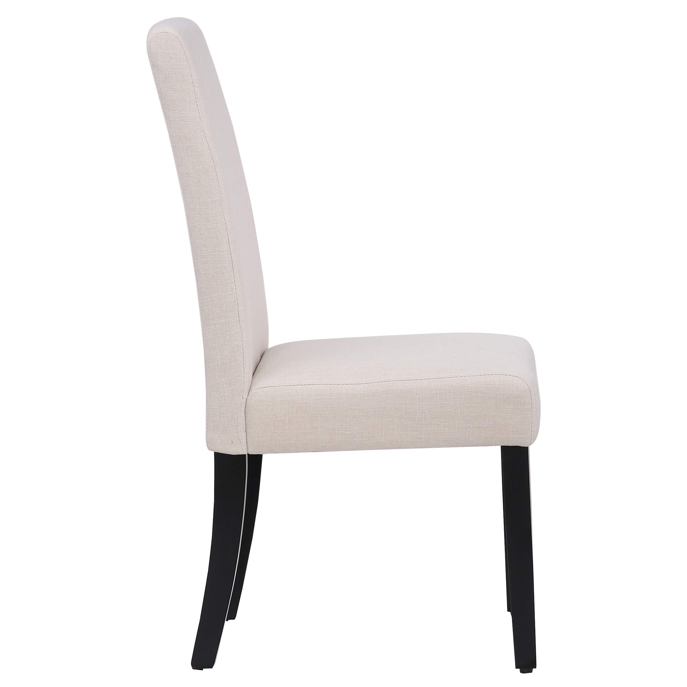 WestinTrends Linox Upholstered Dining Room Chairs Set of 2 - Modern Parsons Kitchen Chairs with Linen Fabric & Solid Wood Legs, Beige - Perfect for Dining Tables & Home Decor