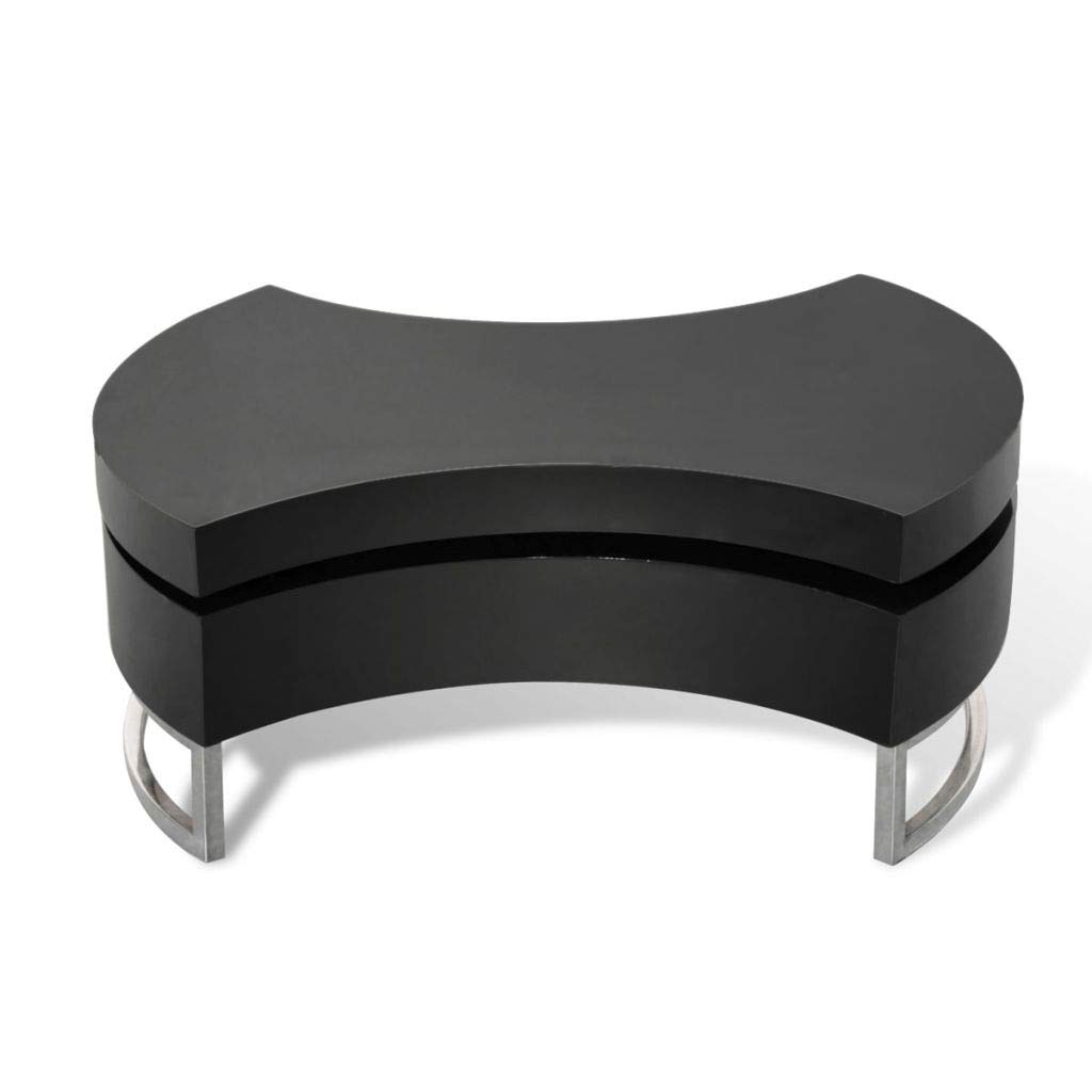 Modern High Gloss Adjustable Coffee Table with Hidden Storage | Space-Saving End Side Table for Living Room, Bedroom & Home Office | Perfect for Small Spaces & Multi-Functional Use