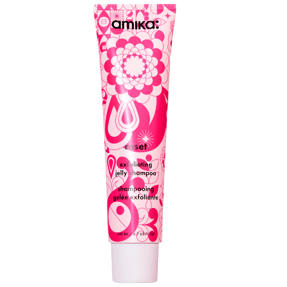 Amika Reset Exfoliating Jelly Shampoo 4.7 oz - Scalp Exfoliator for Buildup Removal, Sulfate-Free & Vegan Hair Care - Perfect for Oily Scalp & Dandruff Relief at Home or Salon