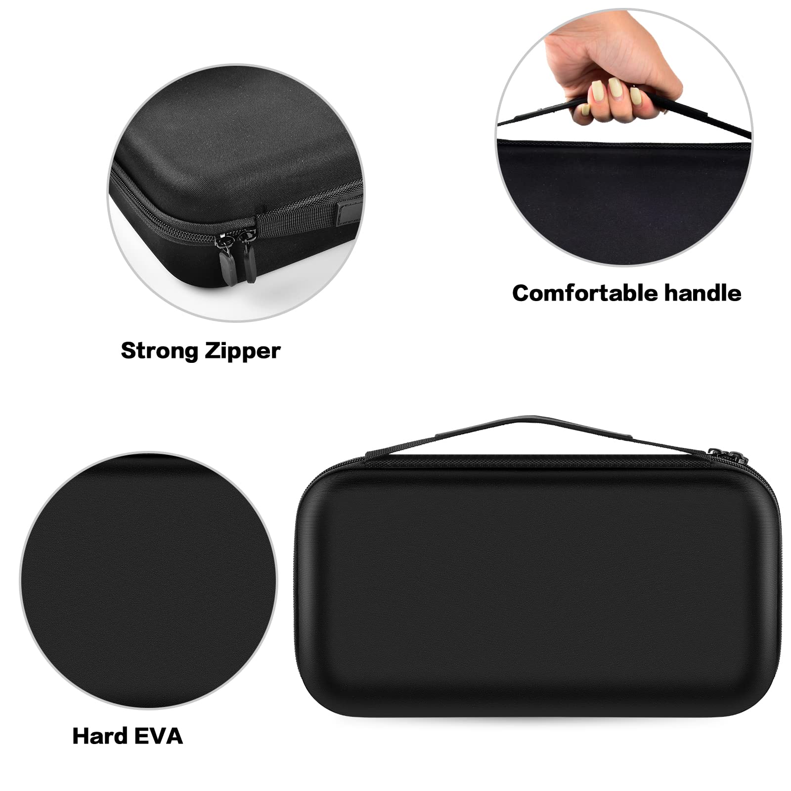 ANKHOH Durable Walkie Talkie Case Holder for 50 Channel GMRS Two-Way Radio - Hard Storage Carrying Box for Rechargeable Batteries, Charger & Headset - Perfect for Outdoor Adventures, Construction Sites & Emergency Preparedness (Black, Bag Only)