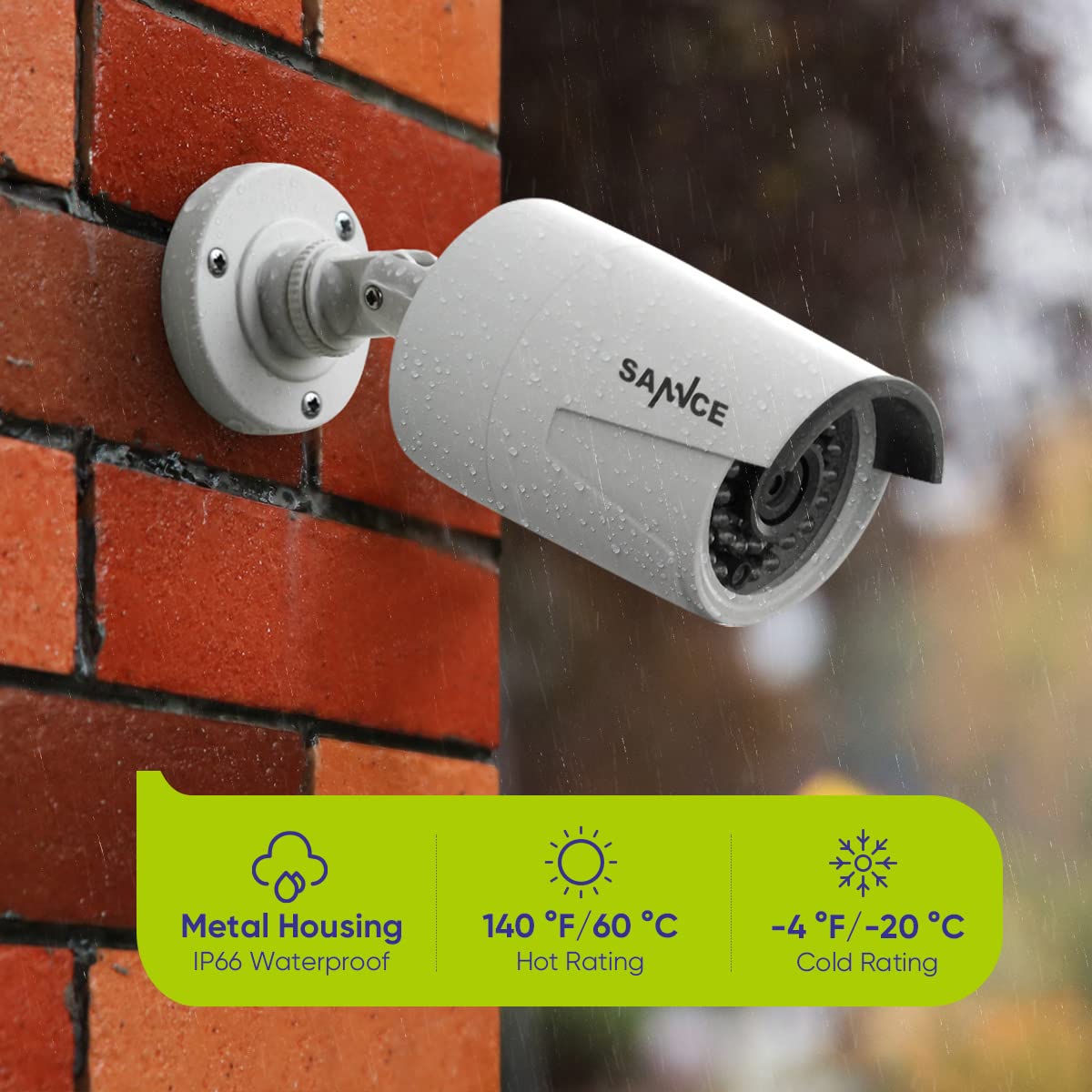 3MP SANNCE POE CCTV Security Camera - 2 Pack Outdoor Weatherproof IP66, 3.6mm Lens with 36 IR-LEDs for 24/7 Night Vision | Ideal for Home Surveillance, Business Security & Property Monitoring