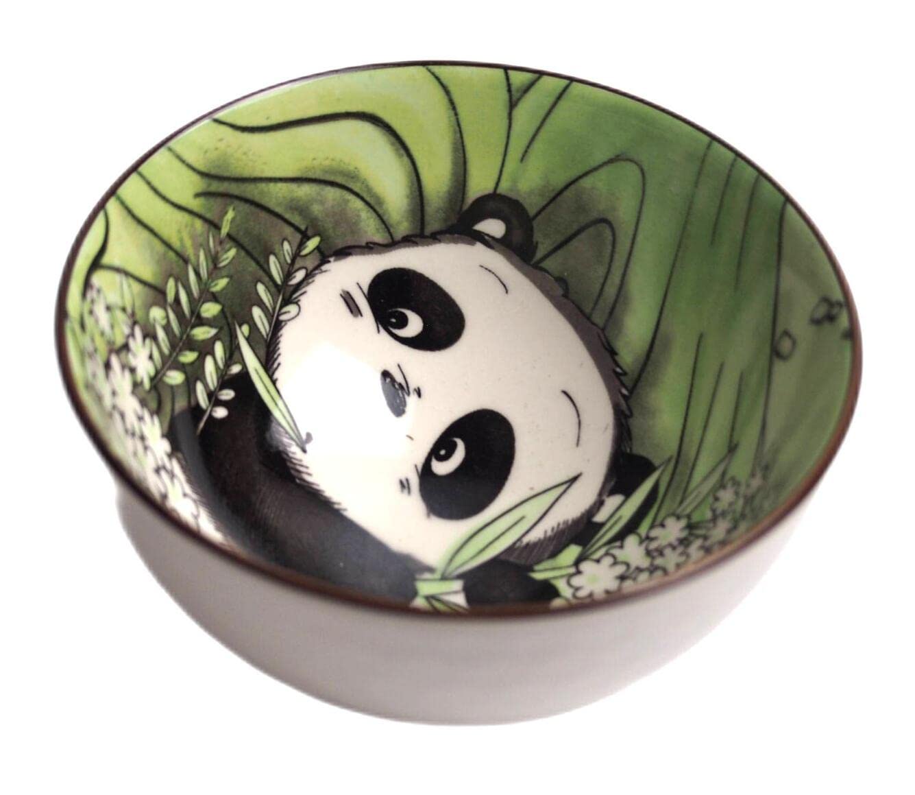 4pcs Cute Panda Ceramic Rice Bowls with Chopsticks - Asian Style Soup Noodle Dessert Bowls for Home Dining & Party Serving | Perfect for Ramen, Ice Cream, and Rice Dishes