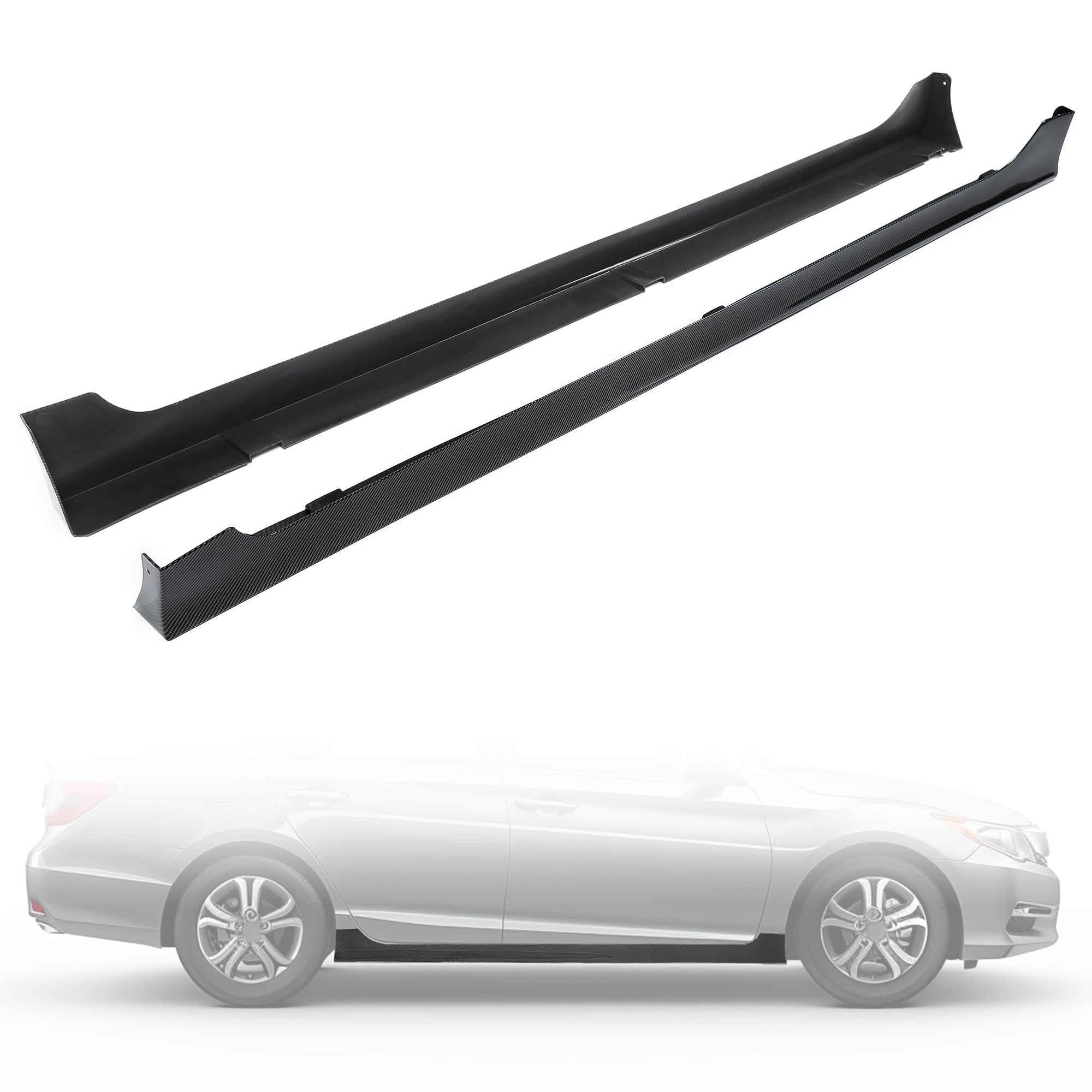 HECASA Carbon Fiber Side Skirts Rocker Panels for 2013-2017 Honda Accord Sedan - Body Kit Replacement & Spoiler Extension - Perfect for Car Enthusiasts & Custom Modifications