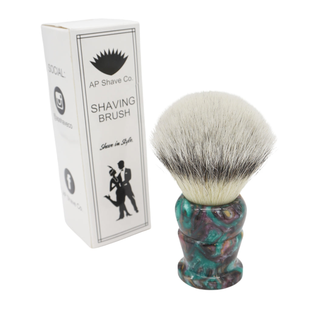 Premium 25mm Mühle STF XLarge Dense++ Shaving Brush with 37% Plant Fiber Knot & Dark Abalone Resin Handle (#86) by AP Shave Co. - Luxury Wet Shaving Essential for Beard Care & Grooming Routine