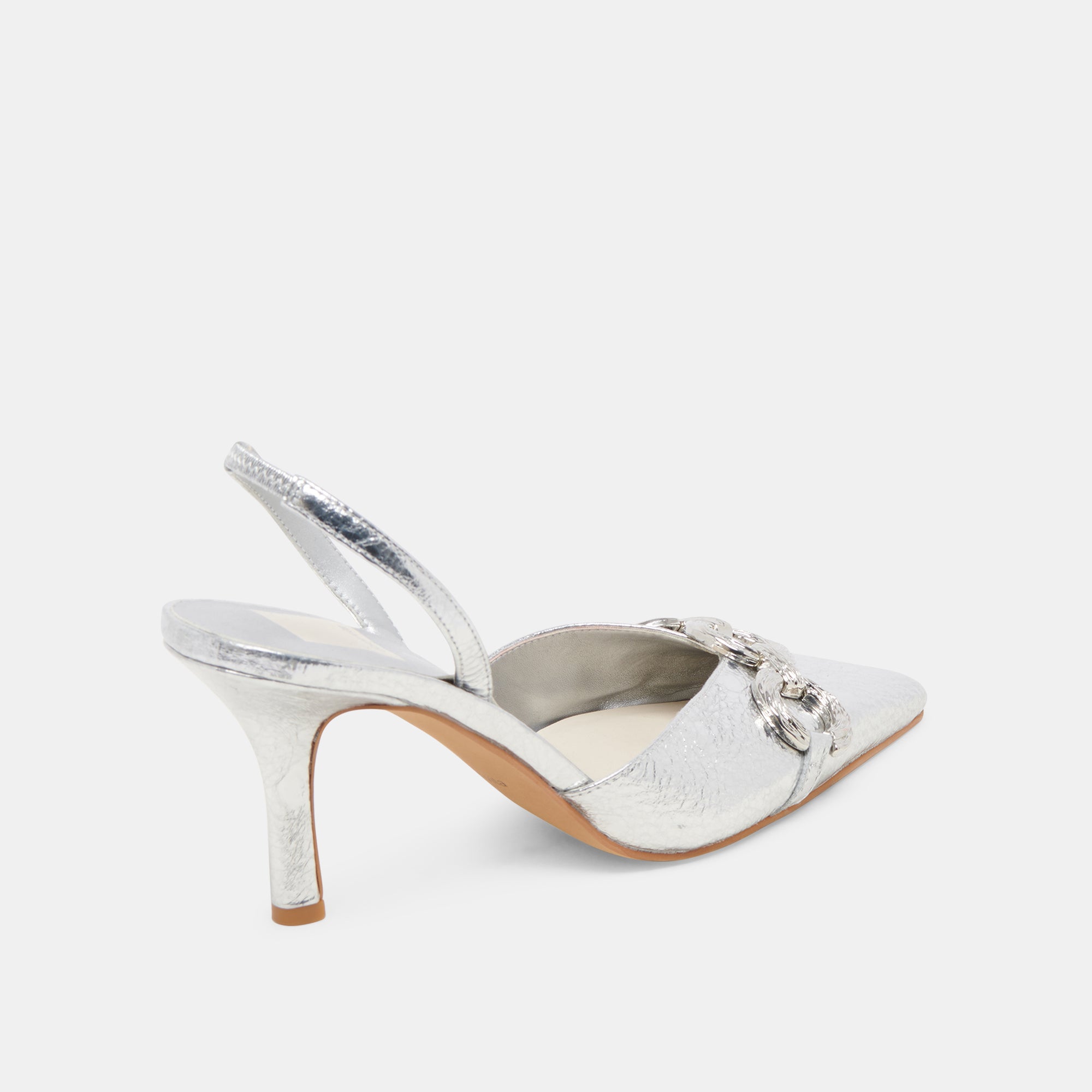 HAYLEE Women's Silver Distressed Leather Heels - Stylish High Heels for Parties, Weddings & Evening Events