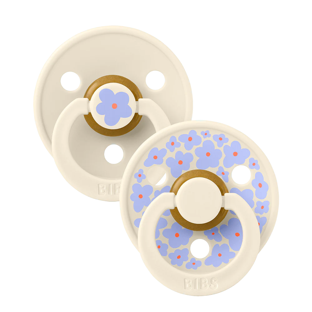 Bibs Studio Collection Color Pacifier - Jasmine Ivory Mix | Soft Silicone Baby Soother for Newborns & Infants | Perfect for Daycare, Travel & Sleep Comfort