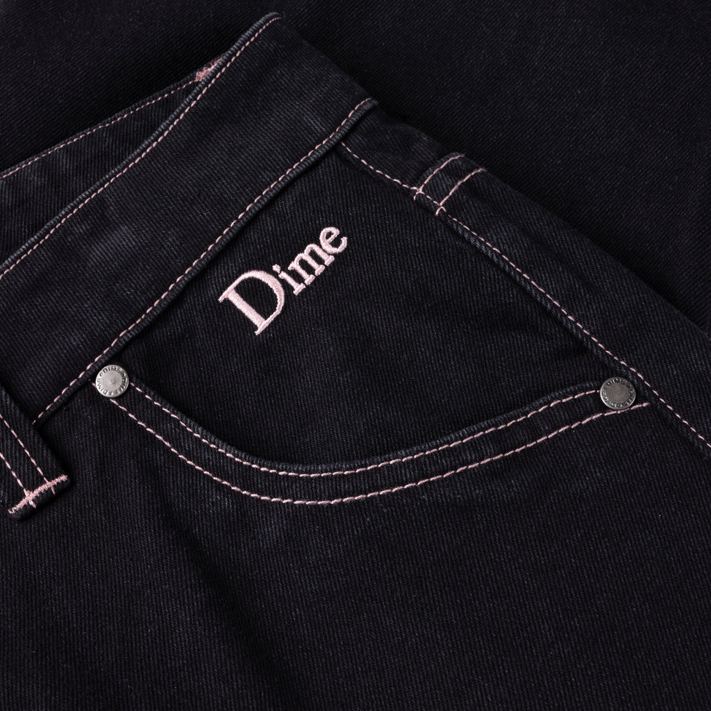 Dime Classic Relaxed Fit Denim Jeans for Men - Black with Contrast Stitch | Casual Wear, Street Style & Everyday Comfort
