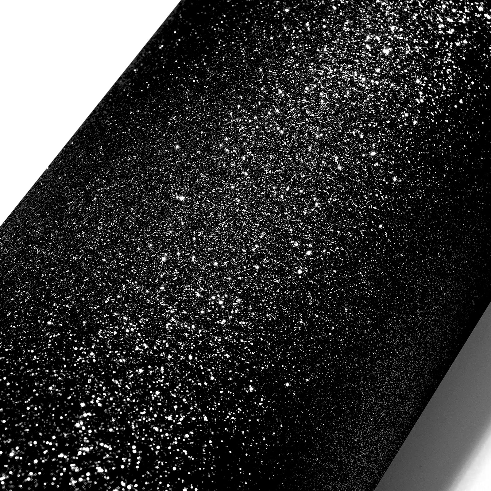 Stickyart 40CMx7M Black Peel and Stick Glitter Wallpaper - Self Adhesive Removable Sparkle Contact Paper for Cabinets, Dresser Drawers & DIY Crafts - Perfect for Home Decor, Bedroom Accent Walls & Party Backdrops