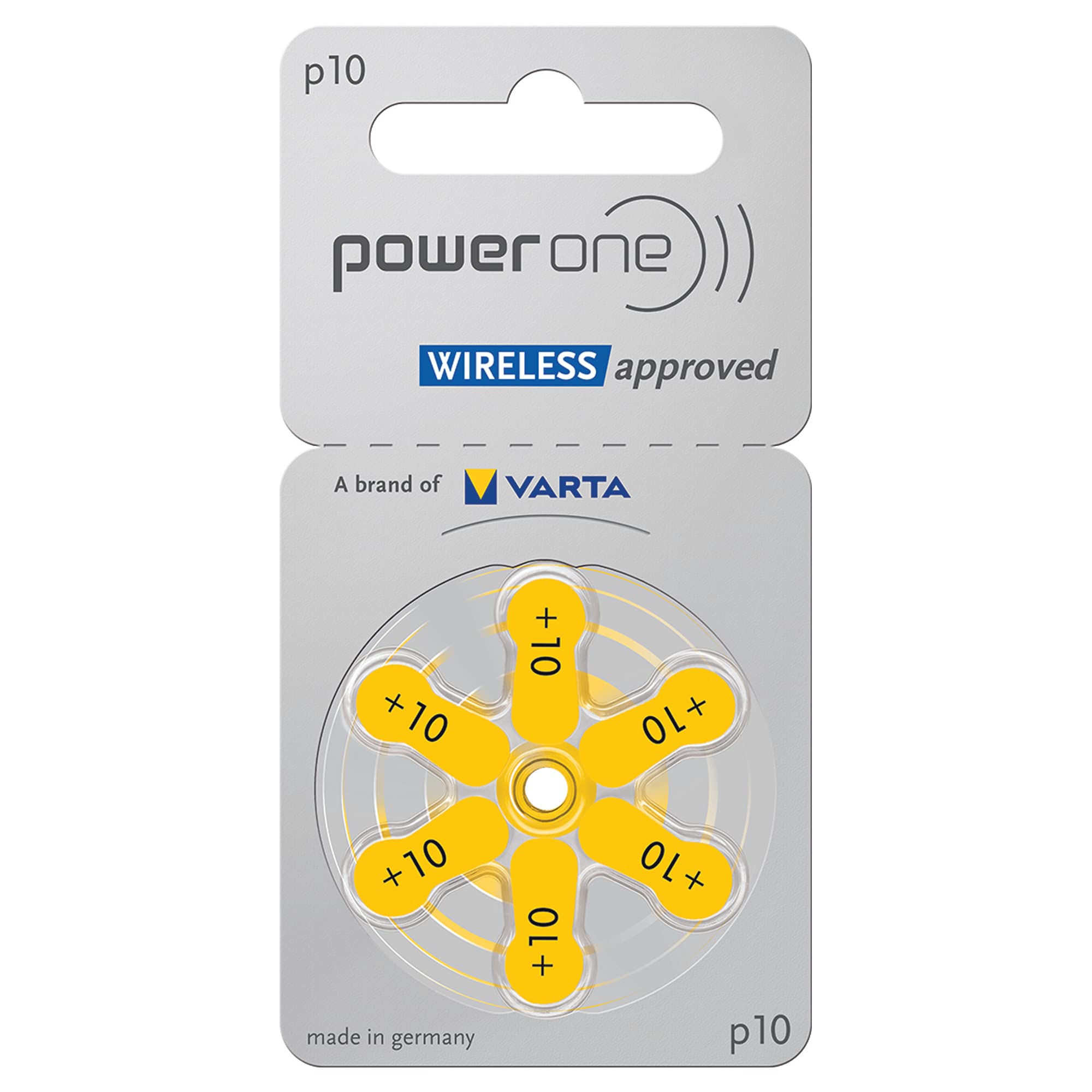 PowerOne P10 Size 90 Hearing Aid Batteries - Long-Lasting Zinc Air Batteries for Hearing Aids - Perfect for Daily Use & Travel