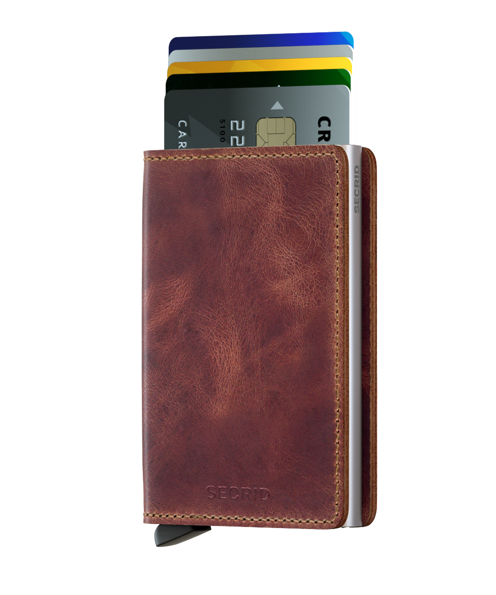 SECRID Slimwallet Vintage - RFID Blocking Leather Wallet for Men & Women | Compact & Stylish Card Holder for Everyday Use, Travel & Business