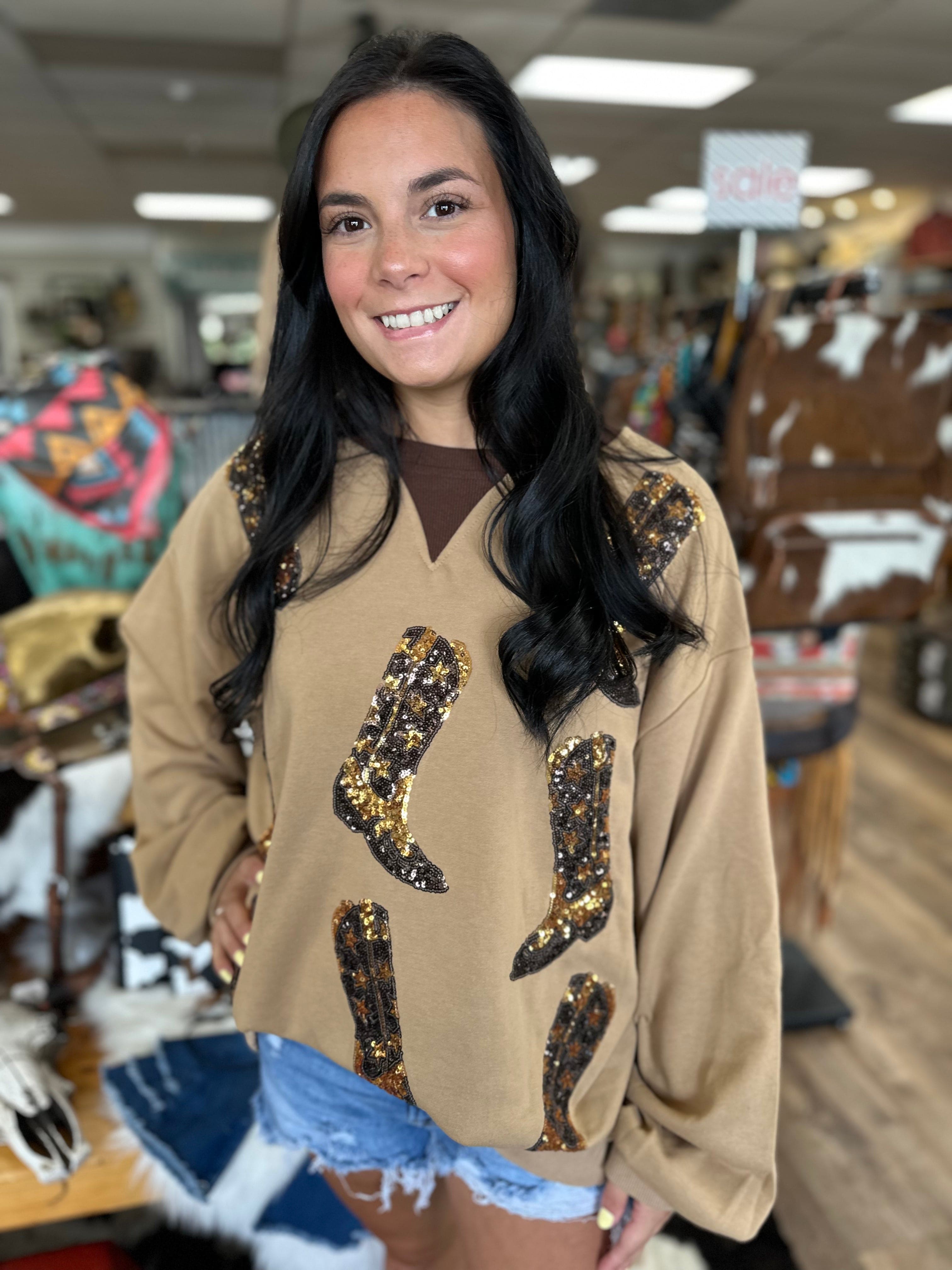 Women's Western Sequin Cowboy Boots - Stylish Pull-On Booties for Country Dancing & Night Out