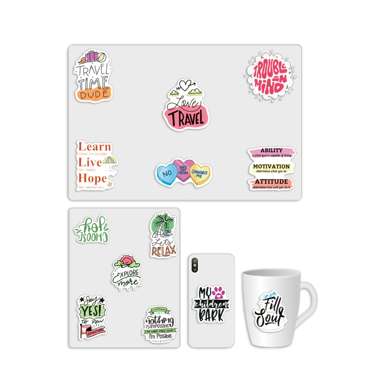 100pcs Motivational Stickers Pack - Waterproof Inspirational Vinyl Decals for Students, Teachers & Employees - Positive Affirmation Stickers for Water Bottles, Laptops, Notebooks & Planners - Perfect for School, Office & Daily Encouragement