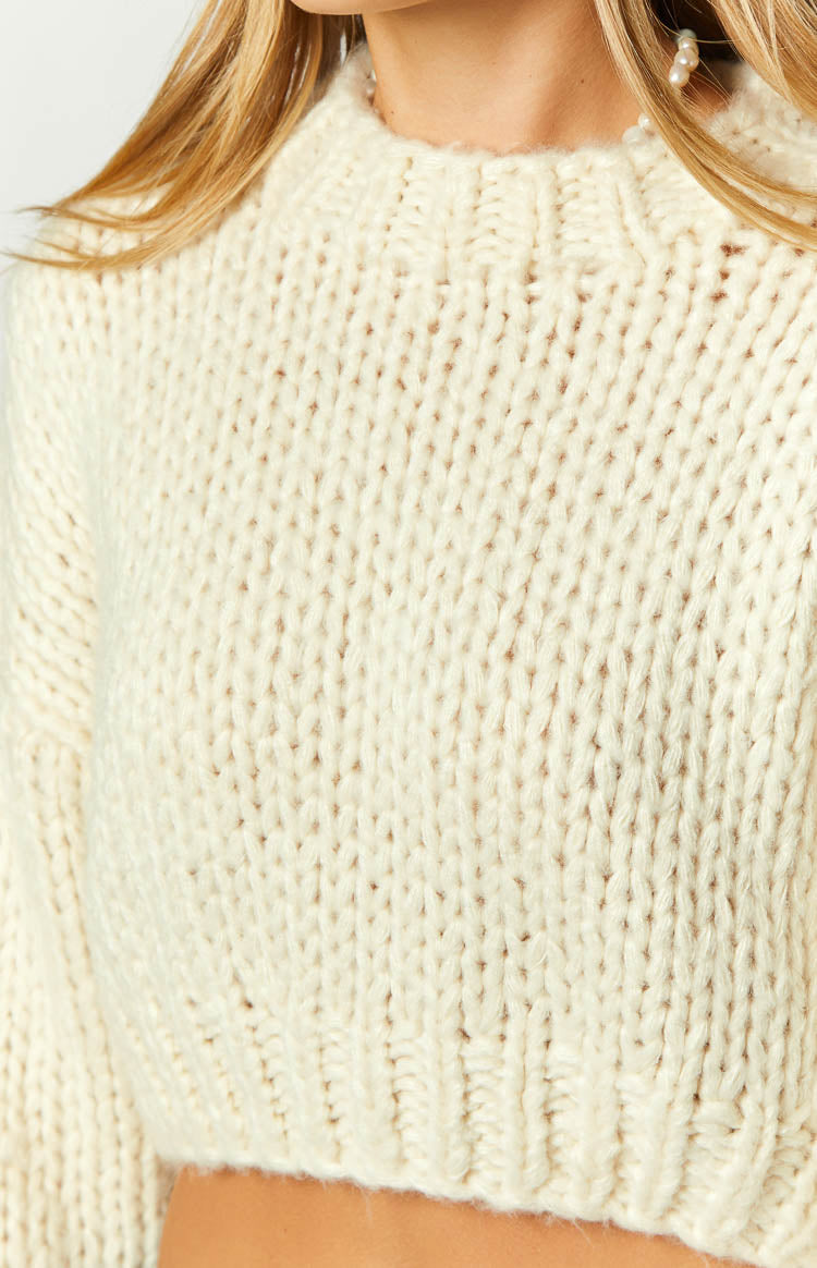 Belmont Cream Sweater for Women - Soft & Cozy Knit Pullover - Perfect for Fall & Winter Fashion - Casual Outfits & Layering
