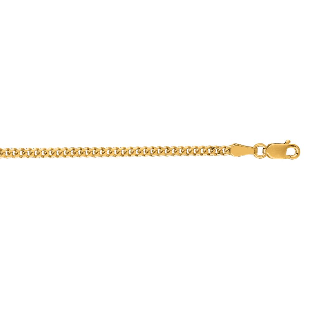 14K Gold 2.2mm Gourmette Chain Necklace for Women - Dainty Delicate Layering Bracelet Jewelry - Perfect for Everyday Wear, Gifts & Special Occasions