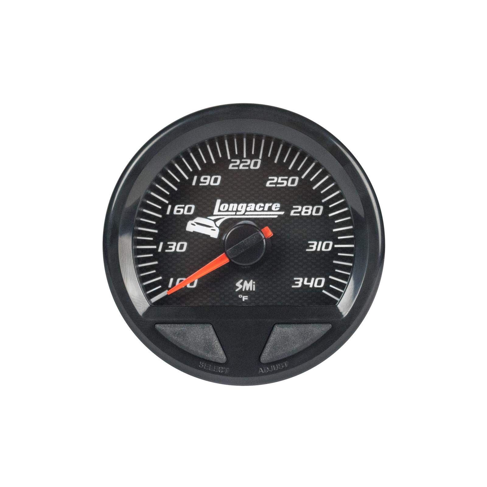 Longacre 52-46753 SMI Elite WP Oil/Water Temperature Gauge - High Performance Racing & Marine Engine Monitoring Gauge for Cars, Boats, and Motorsports