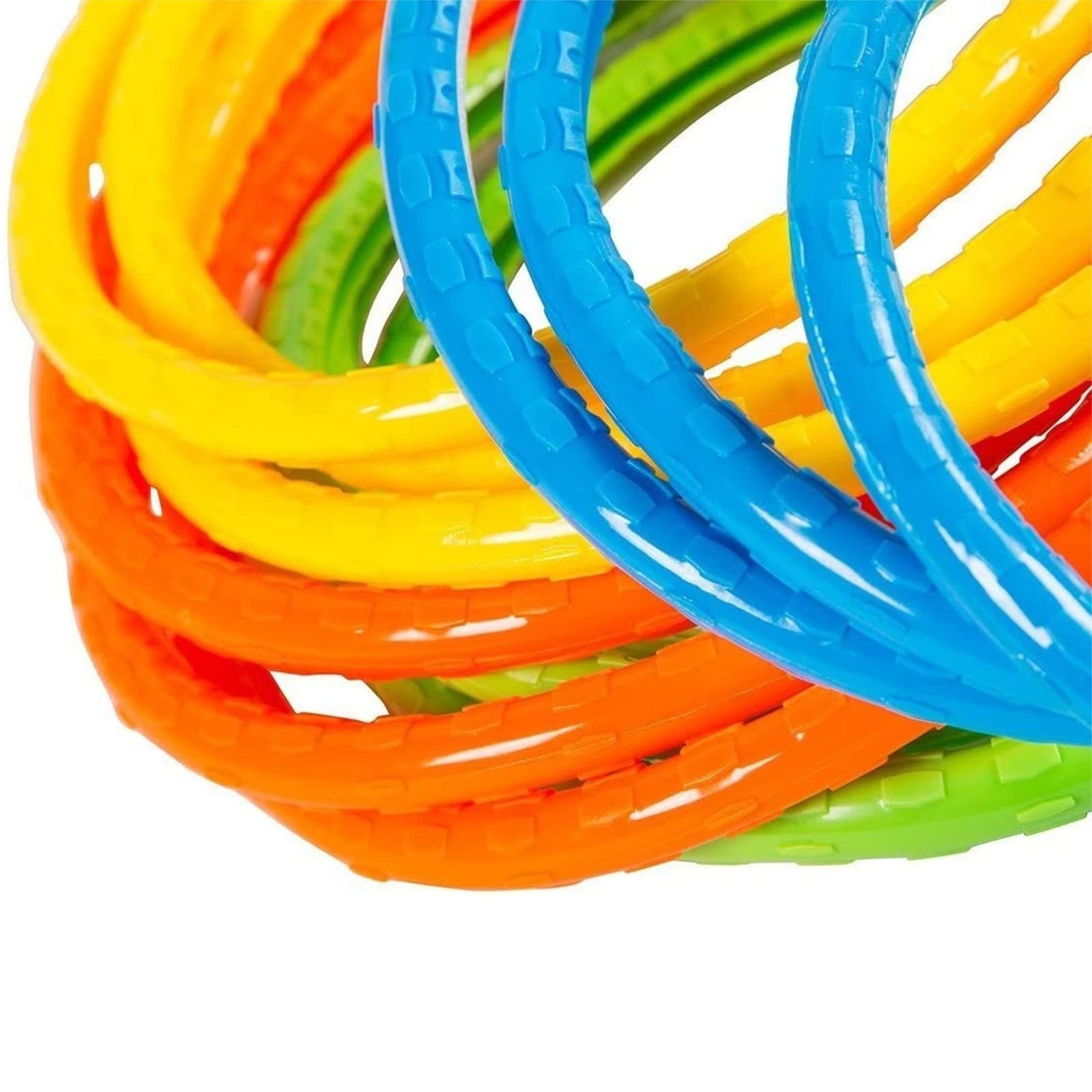 BLUE PANDA 12 Pack Colorful Pool Dive Rings for Kids - 6 Inch Underwater Swimming Toys, Sinking Pool Games for Summer Fun - Perfect for Pool Parties, Swimming Lessons & Backyard Water Play
