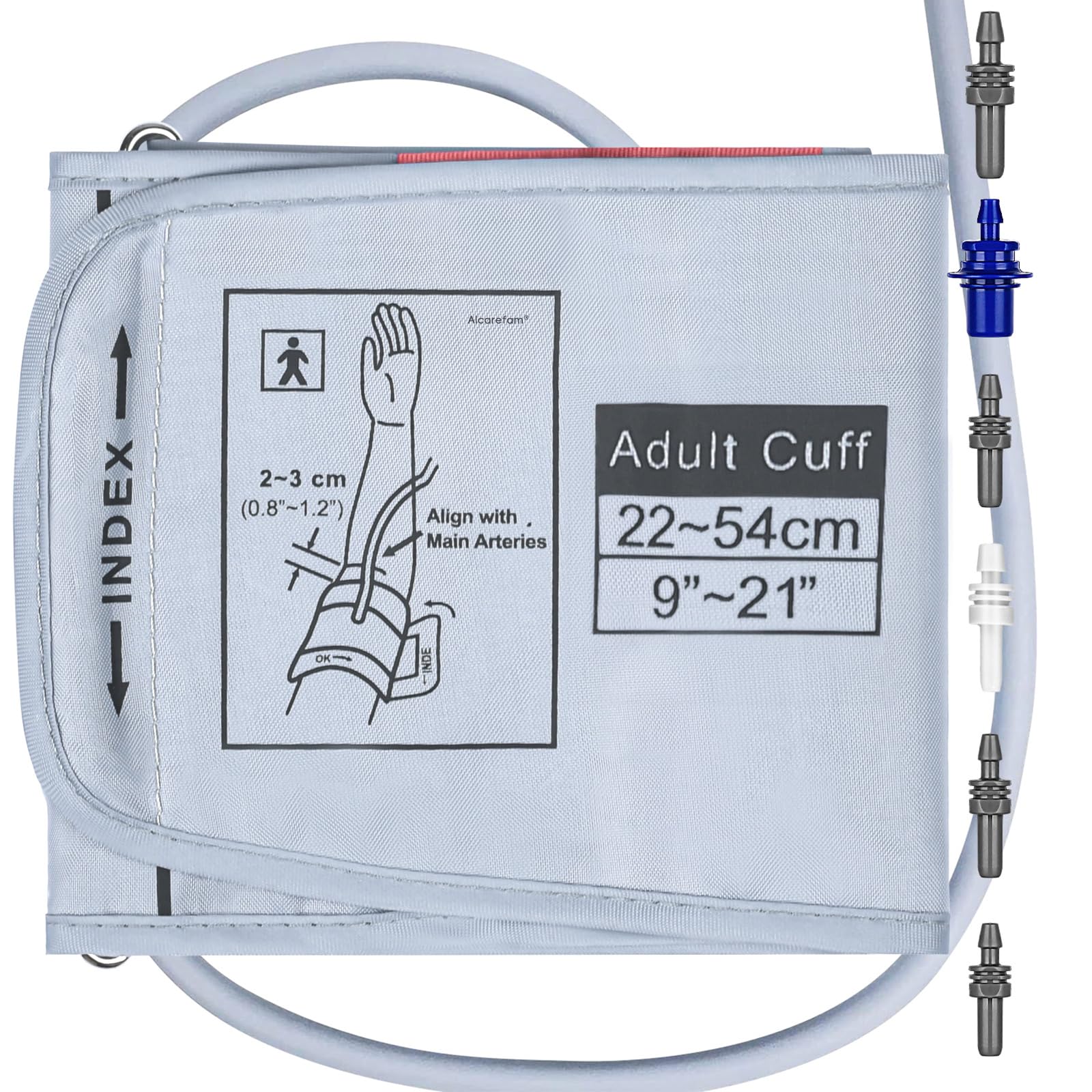 Extra Large Blood Pressure Cuff 9”-21” (22-54CM) - XL Replacement Cuff Compatible with Omron BP Monitor for Adults with Big Arms - Includes 6 Connectors - Ideal for Home Health Monitoring & Medical Use