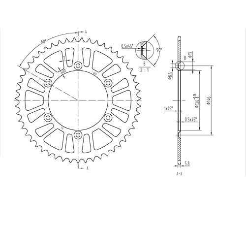 BikeMaster 51 Tooth Steel Rear Sprocket for Suzuki DR250 1990-1993 - Durable Motorcycle Replacement Part for Off-Road & Trail Riding