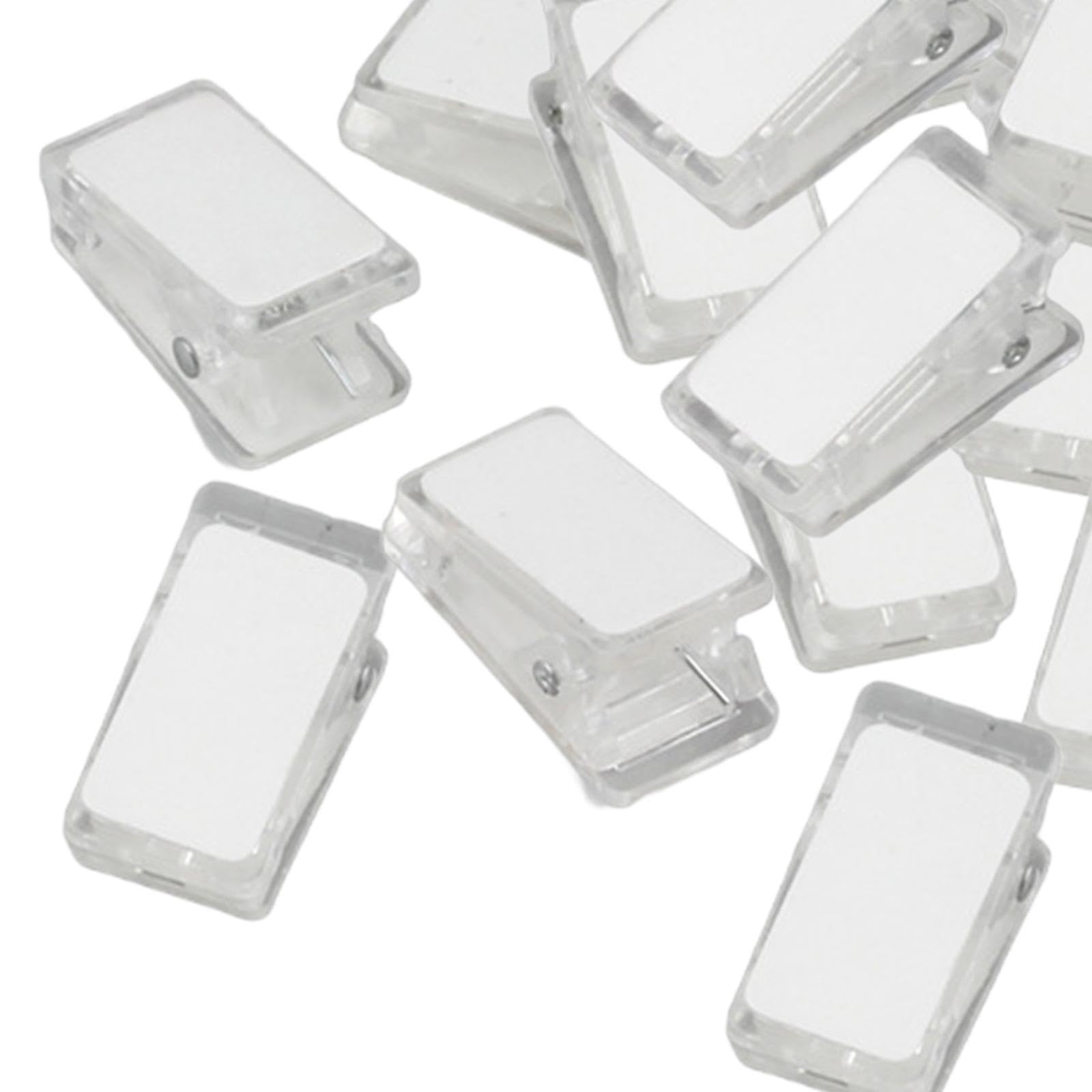 UGPLM 100x Clear Photo Hanging Clips - Transparent Spring Clips for Photos, Cards & Paper - Double Sided Adhesive Mini Clips for Home, Office & Classroom Decor