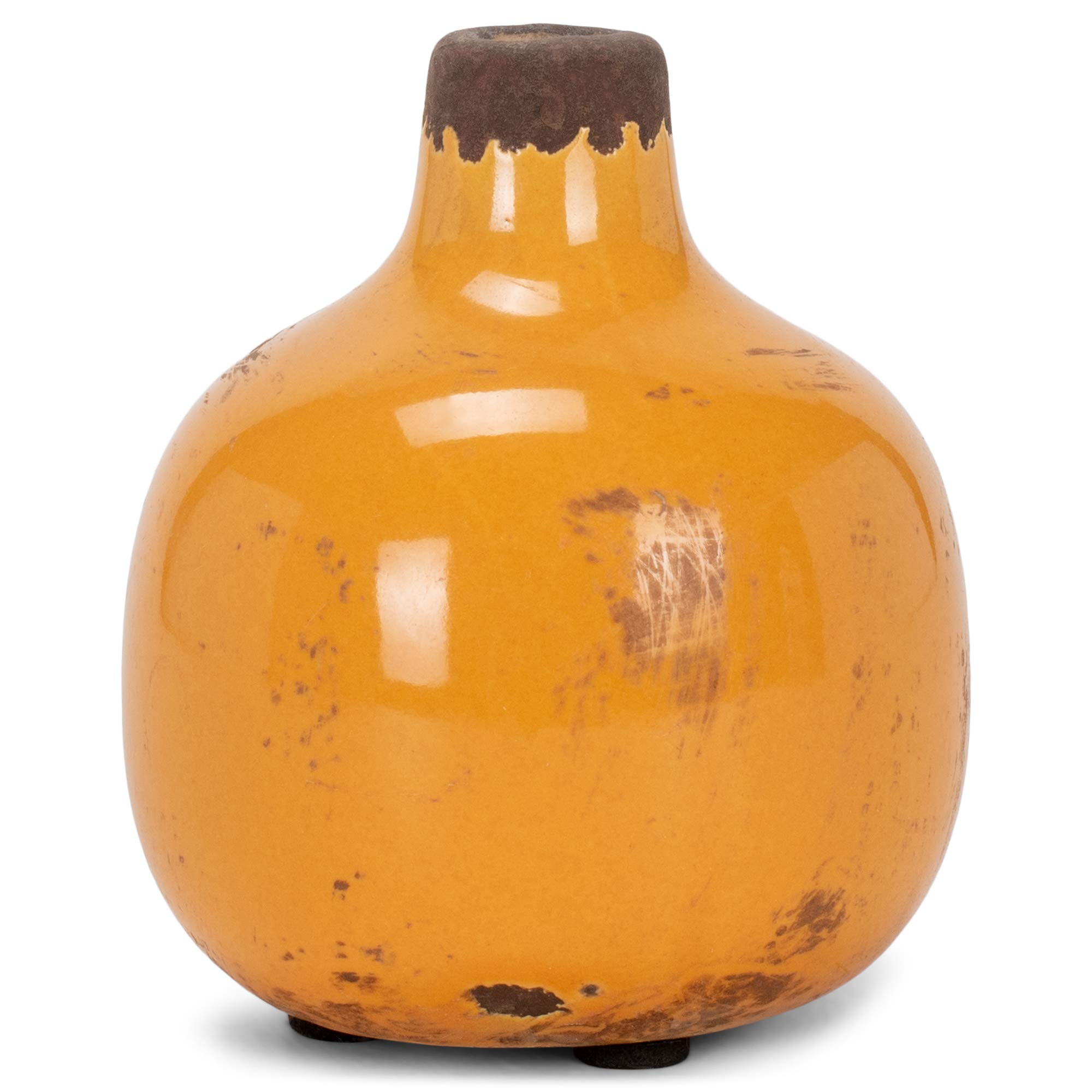 47th & Main Mini Round Yellow Ceramic Vase - Perfect for Home Decor, Table Centerpiece, and Gift Giving