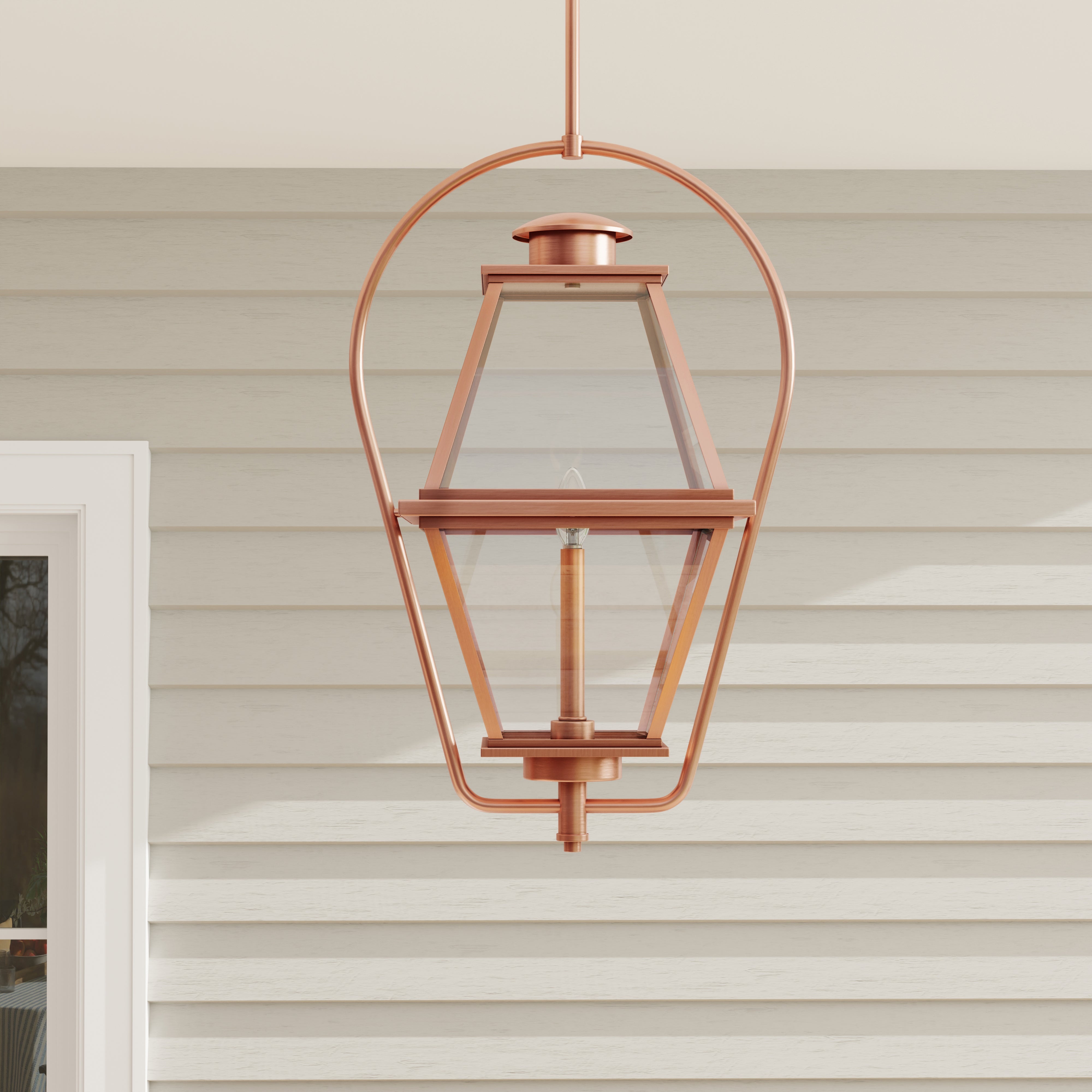 Bradshaw Collection Clear Glass Outdoor Hanging Lantern - Elegant One Light Fixture for Porch, Garden & Patio Lighting