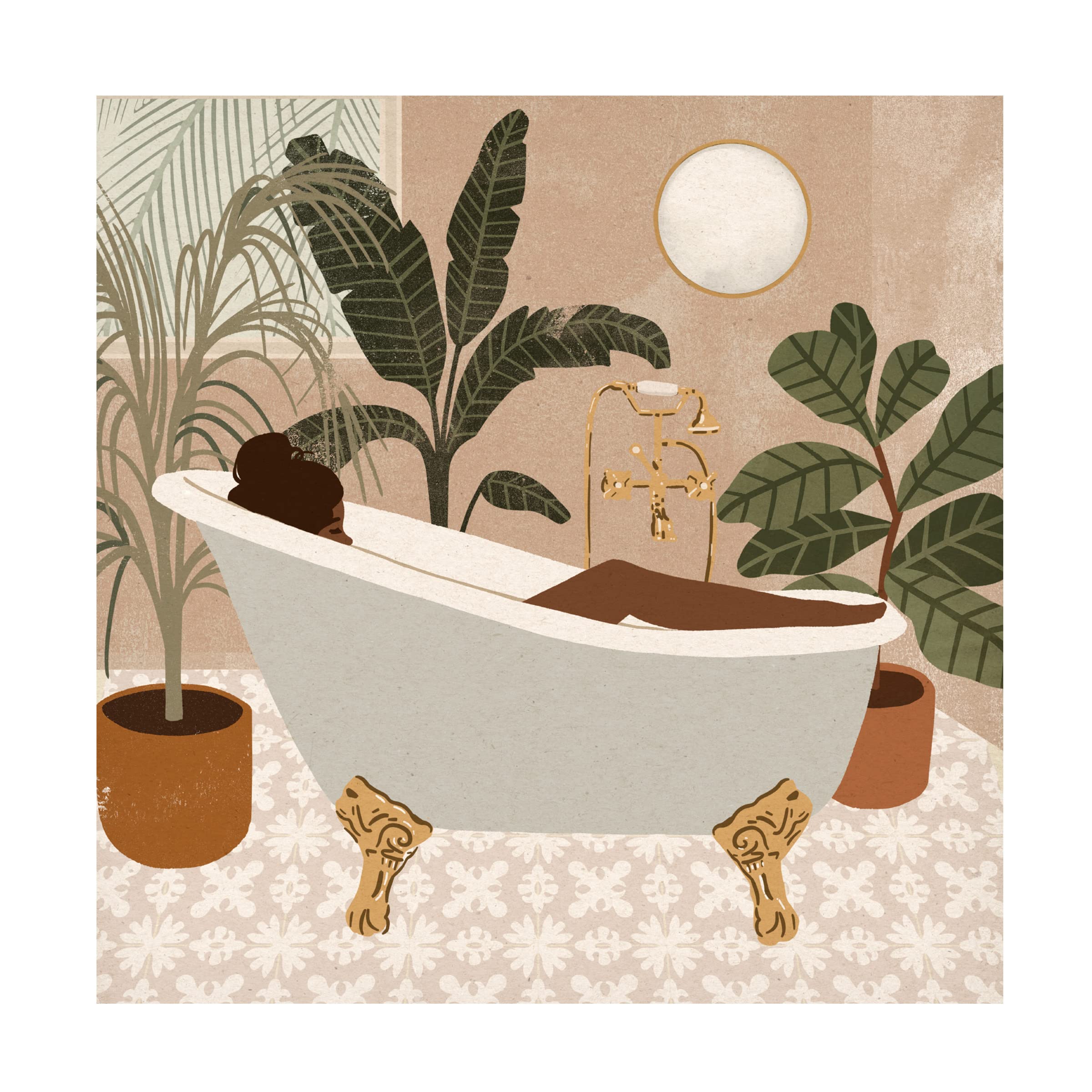Victoria Barnes 'Home Spa III' Canvas Wall Art - Handmade Modern Decor for Living Room, Bedroom & Bathroom - Relaxing Spa-Themed Painting for Home & Office