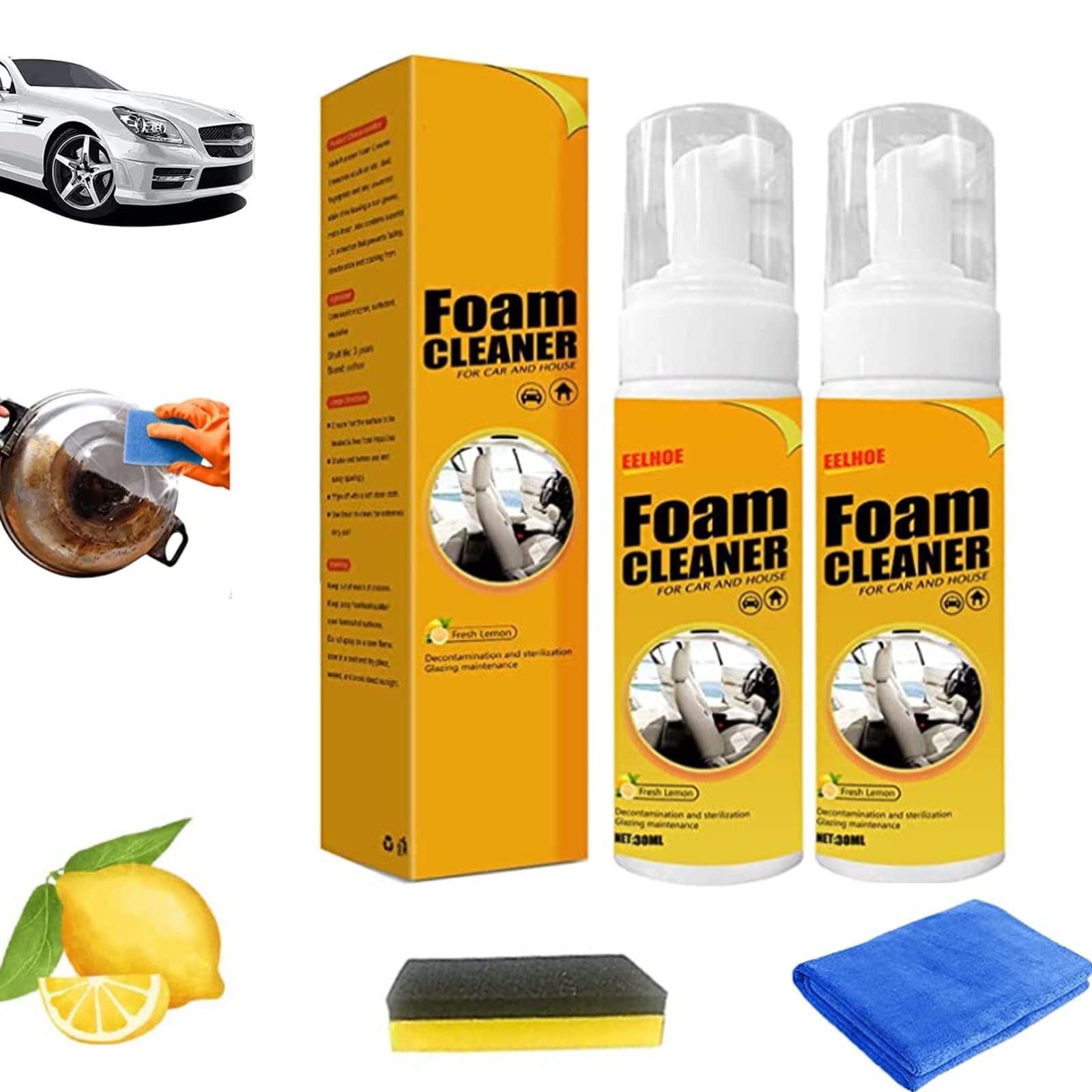 Amplesunshine All-Purpose Foam Cleaner (30ML, 2Pcs) - Gentle Multi-Surface Cleaner for Kitchen, Bathroom & Home - Perfect for Stain Removal & Daily Cleaning