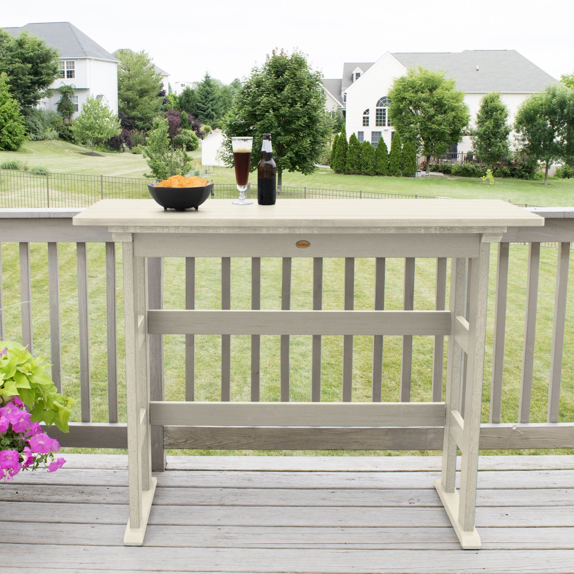 Refurbished Lehigh Bar Height Balcony Table - Outdoor Bistro Set for Patio, Deck & Small Spaces - Perfect for Coffee, Dining & Relaxing