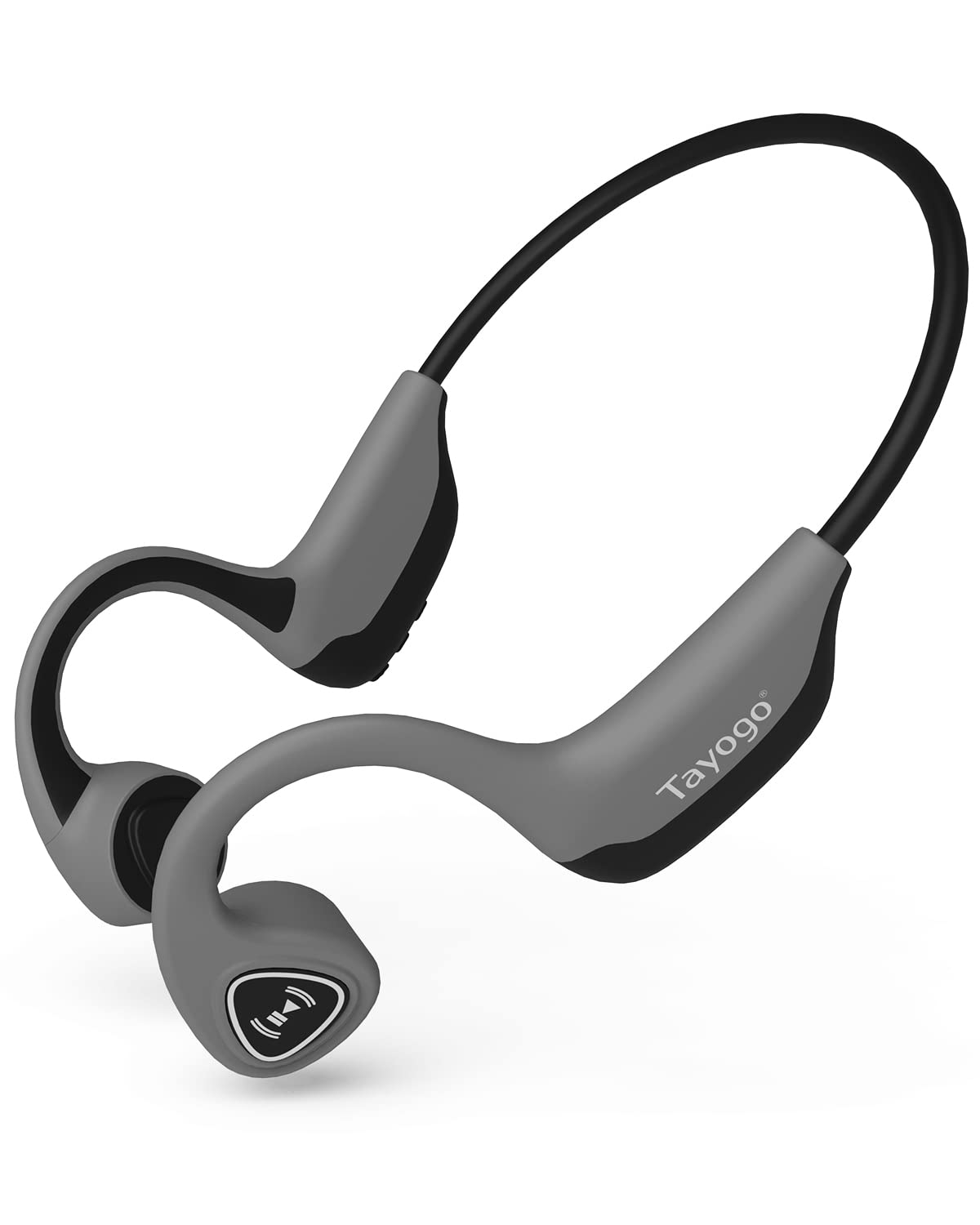 Tayogo Bone Conduction Headphones - Open-Ear Wireless Bluetooth 5.0 Sport Headset, Sweatproof & Lightweight for Running, Cycling, Gym Workouts & Outdoor Activities (Grey)
