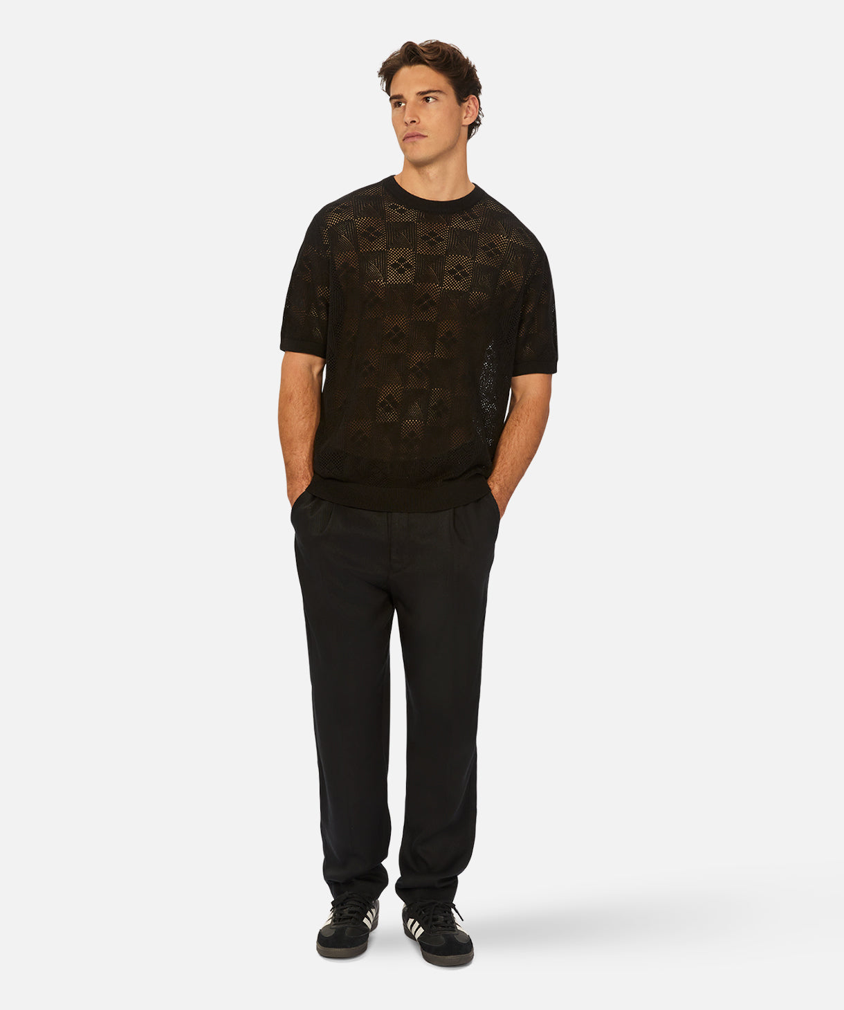 Freddie Knitted Tee - Soft Cotton Black T-Shirt for Women | Casual & Layering Essential | Perfect for Everyday Wear & Outfits