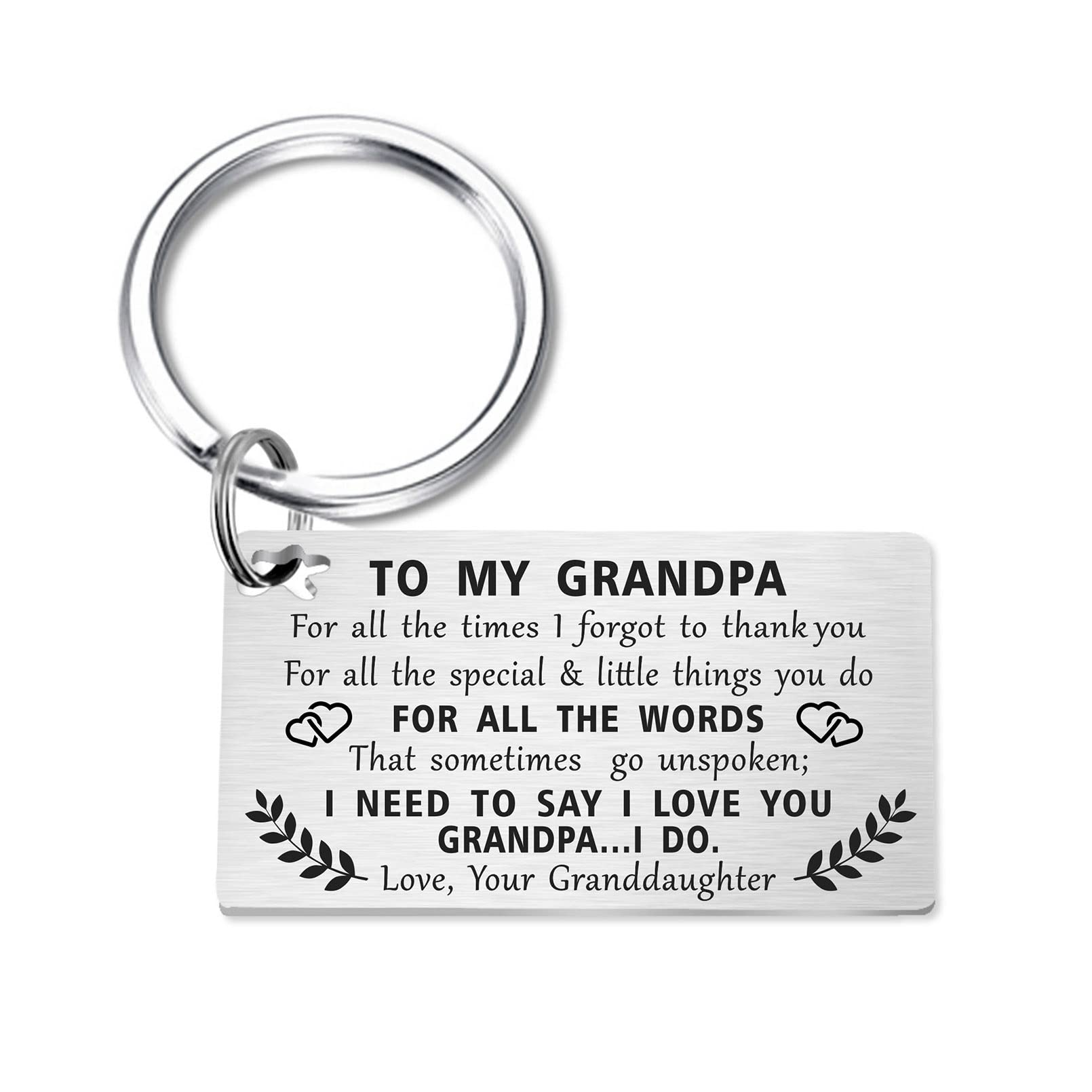 Best Grandpa Ever Keychain - Personalized Father's Day & Birthday Gift for Grandfather - Engraved Keyring for Dad, Grandad - Perfect for Holidays, Retirement & Special Occasions