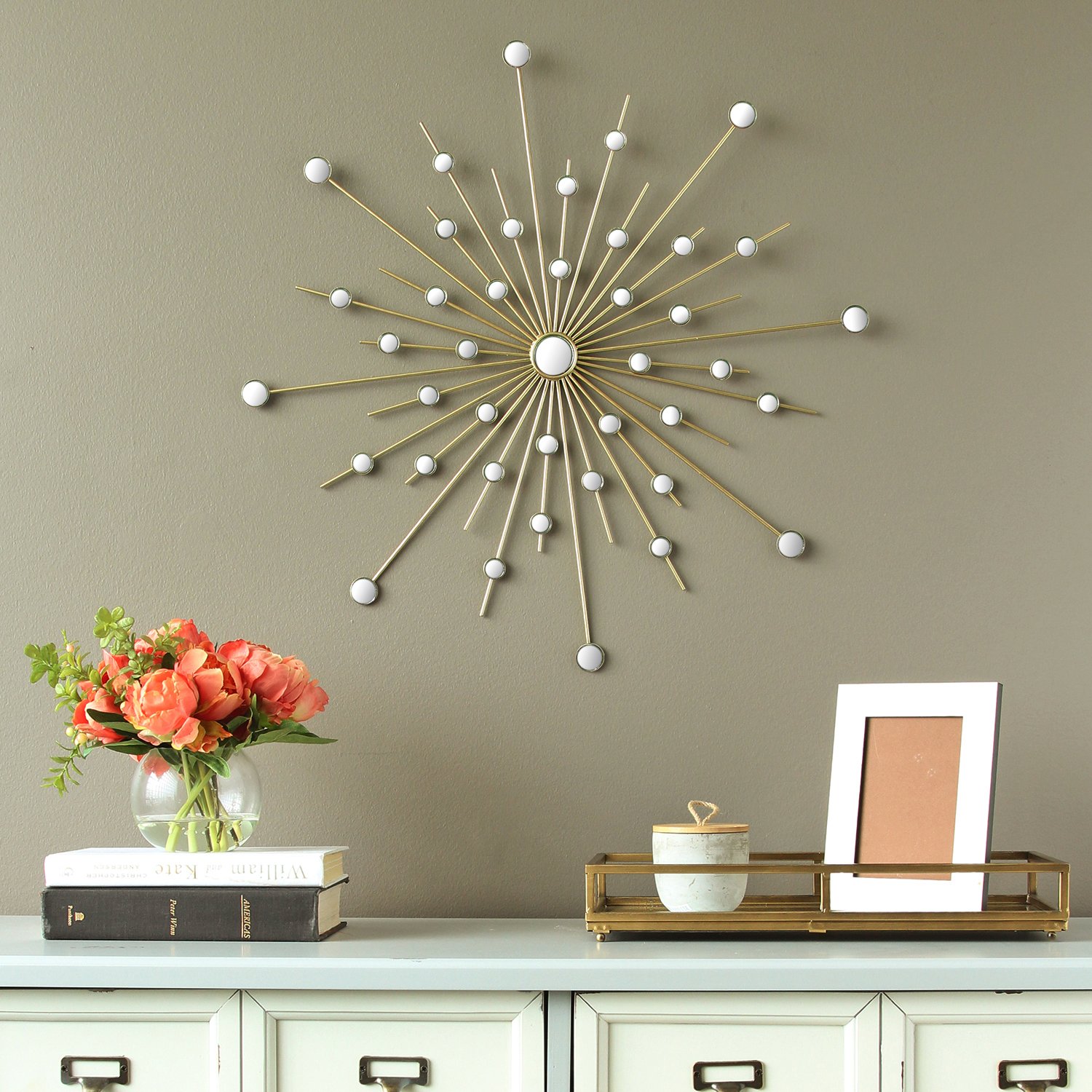 Stratton Gold Sparkle Mirror Burst Wall Decor - 24