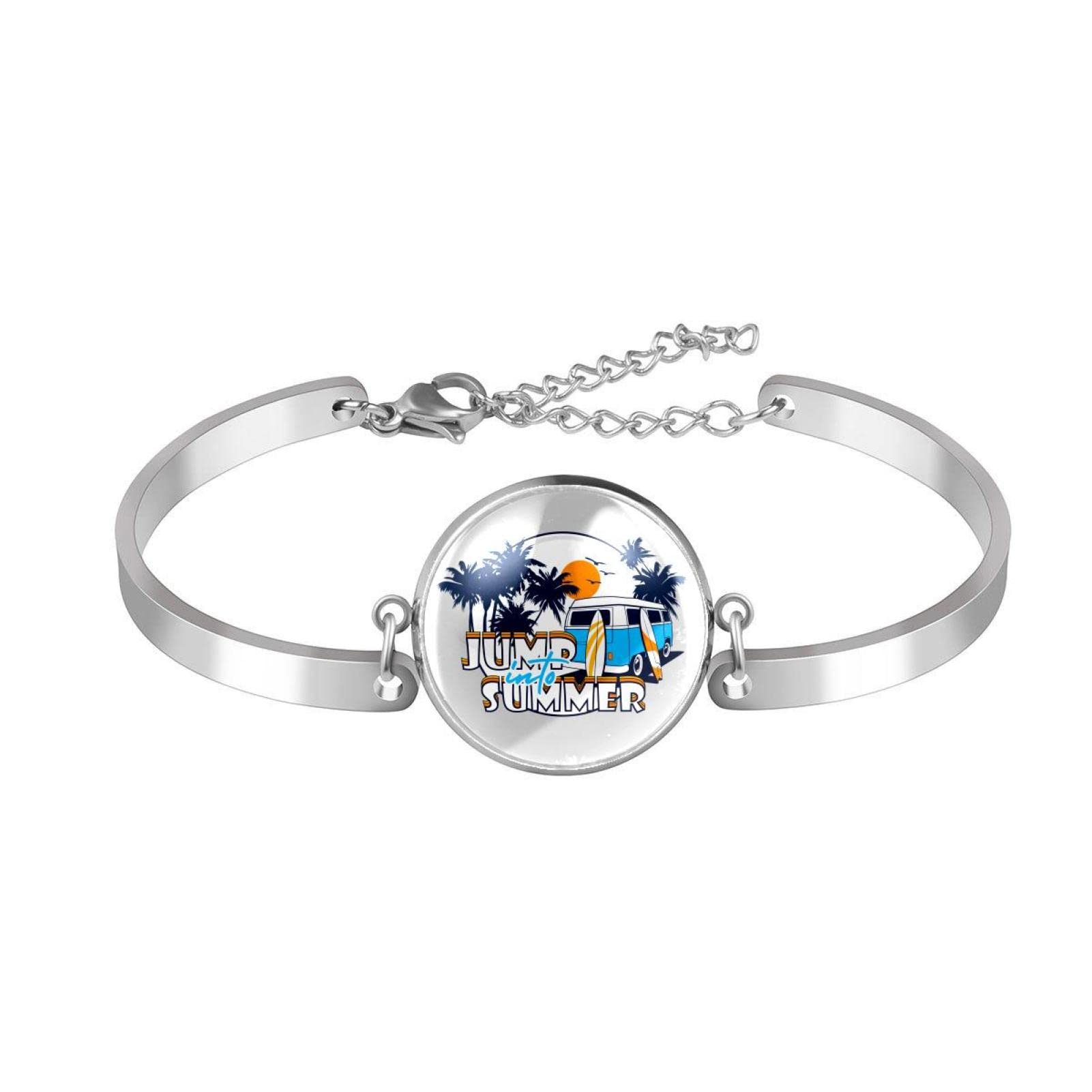 Pink Flamingo Adjustable Charm Bracelet for Women & Girls - Trendy Round Jewelry Gift for Valentine's Day, Birthday, Anniversary - Perfect for Casual Wear, Parties & Special Occasions