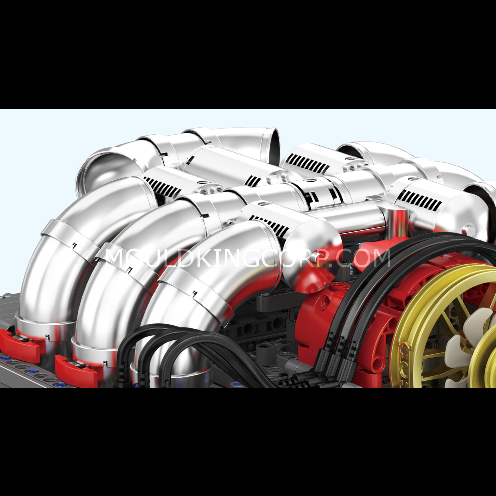 Mould King 10181 Motorized Flat 6 Engine Building Kit - 2,375 Piece Model Car Engine Set for Adults & Teens | DIY Assembly, STEM Educational Toy, Gift for Car Enthusiasts | Perfect for Home Display, School Projects & Engineering Hobbies