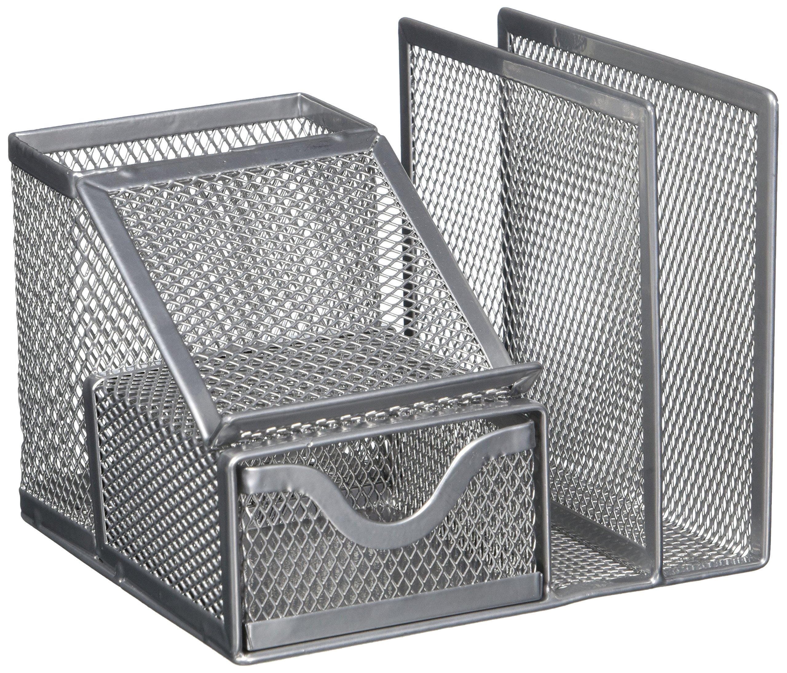 Mesh Silver Office Manager Desk Organizer - Modern Office Supplies for Workspace & Home Office Organization