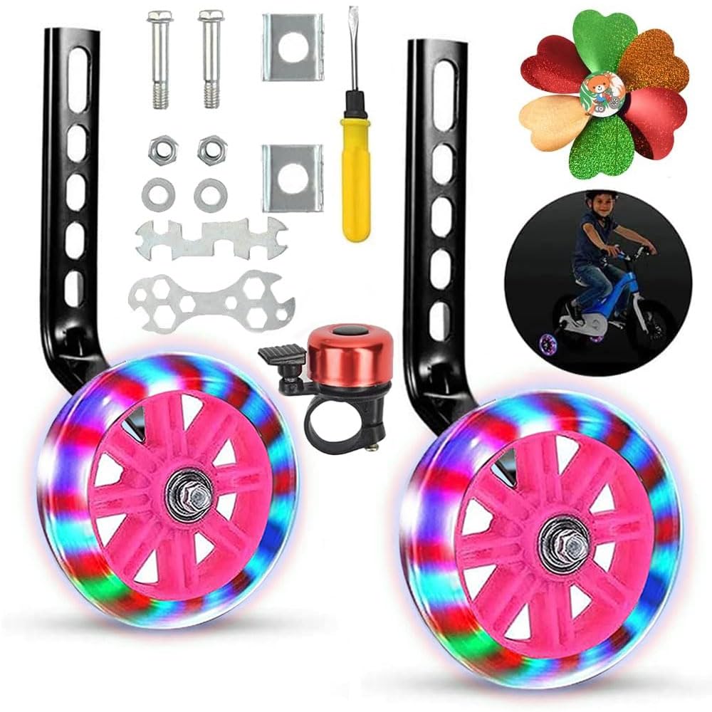 Anyingkai Universal Bike Stabilizer Training Wheels for Kids - Adjustable Bicycle Auxiliary Support Wheels for Children's Bikes | Perfect for Learning to Ride & Balance Training