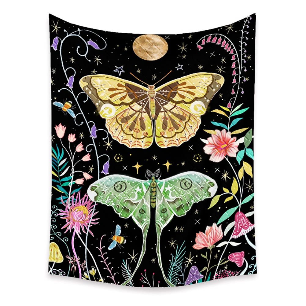 Bohemian Butterfly Tapestry Wall Hanging 150x200cm - Yoga Meditation Room Decor, Bedroom, Living Room & Dorm Aesthetic - Perfect for Home Decor, Boho Chic Style & Spiritual Spaces
