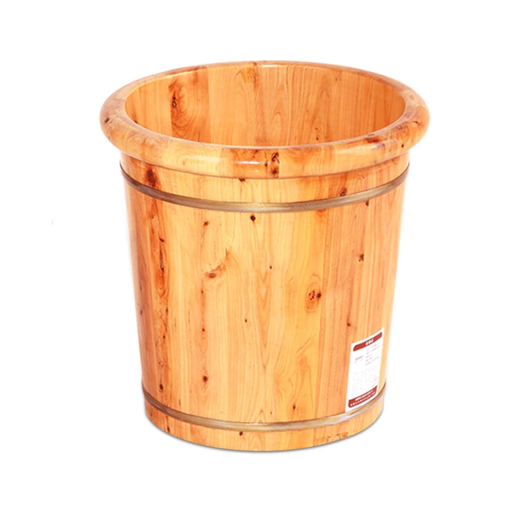 Premium Cedar Wood Foot Bath Bucket - Spa Pedicure Bowl with Massager for Relaxing Foot Care, Perfect for Kids & Adults - Natural Solid Cedar Foot Tub for Home Spa & Self-Care (Size A)